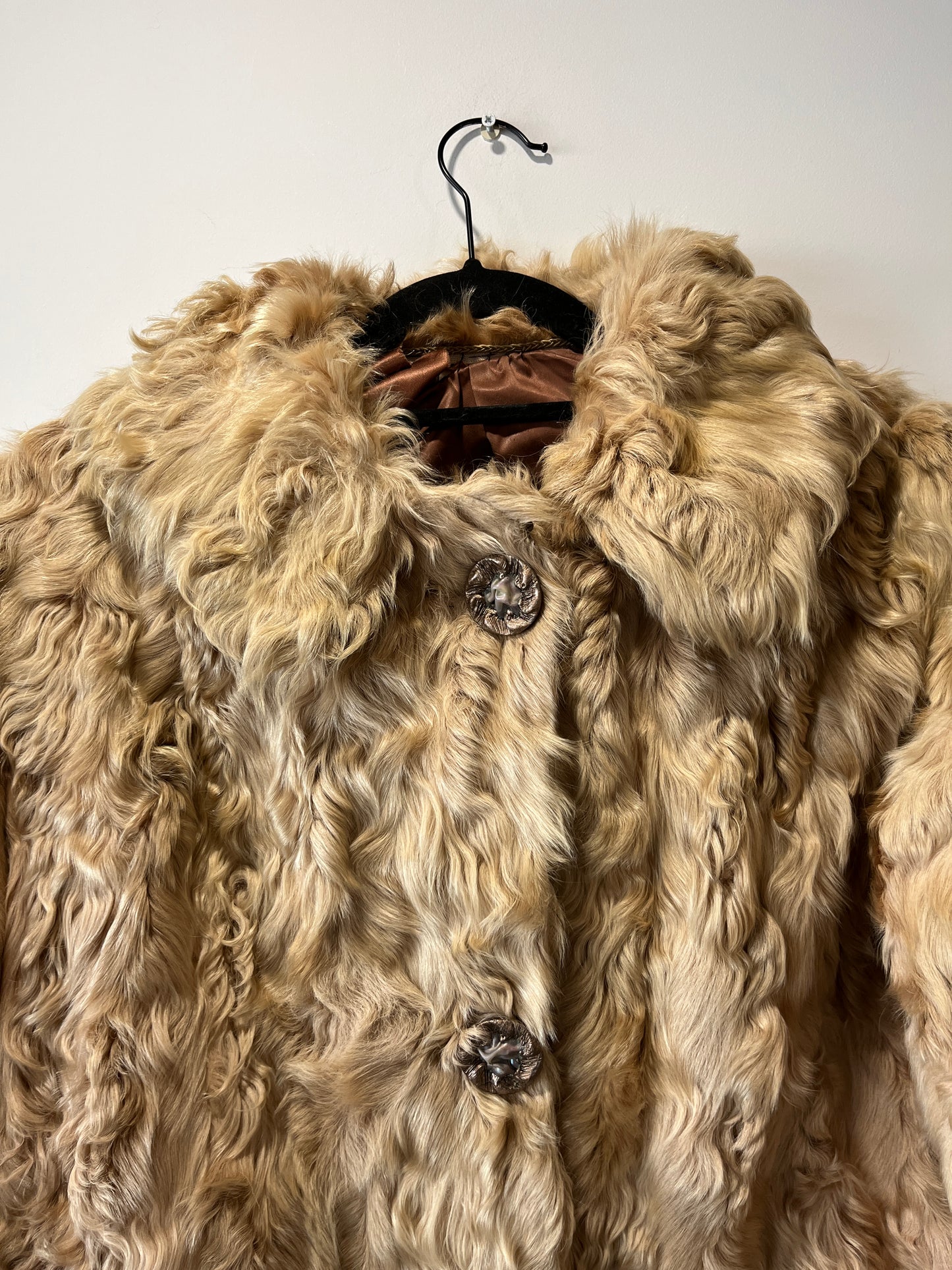 Manteau en fourrure beige