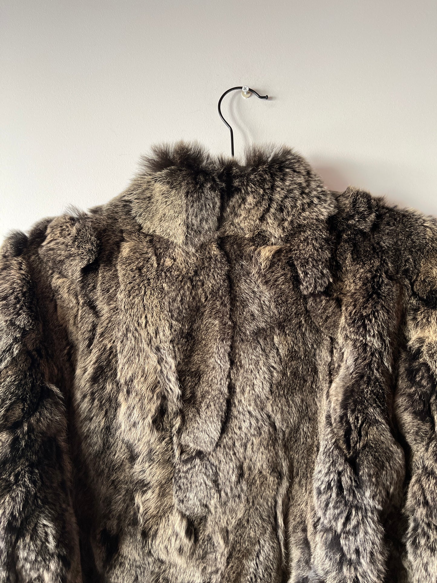 Veste en fourrure grise