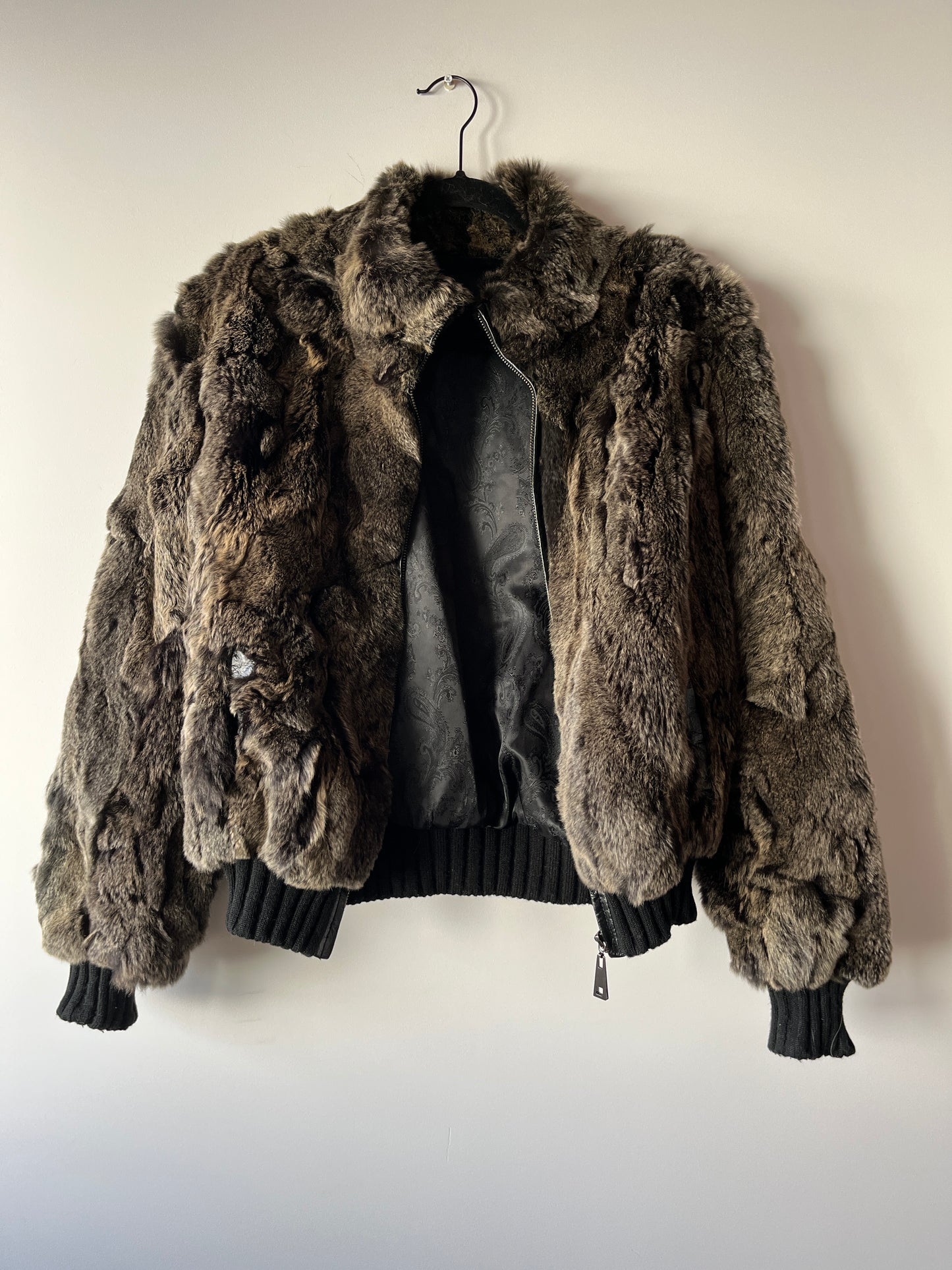 Veste en fourrure grise