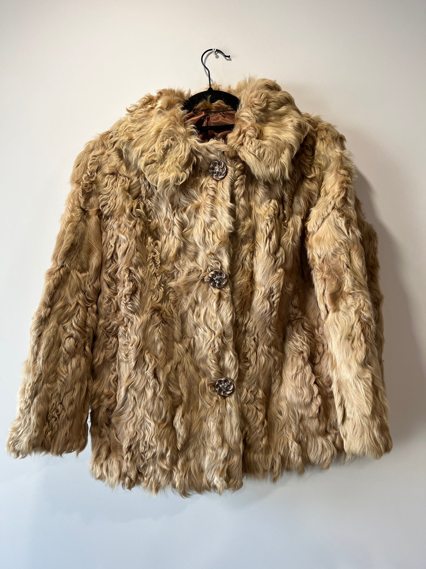 Manteau en fourrure beige