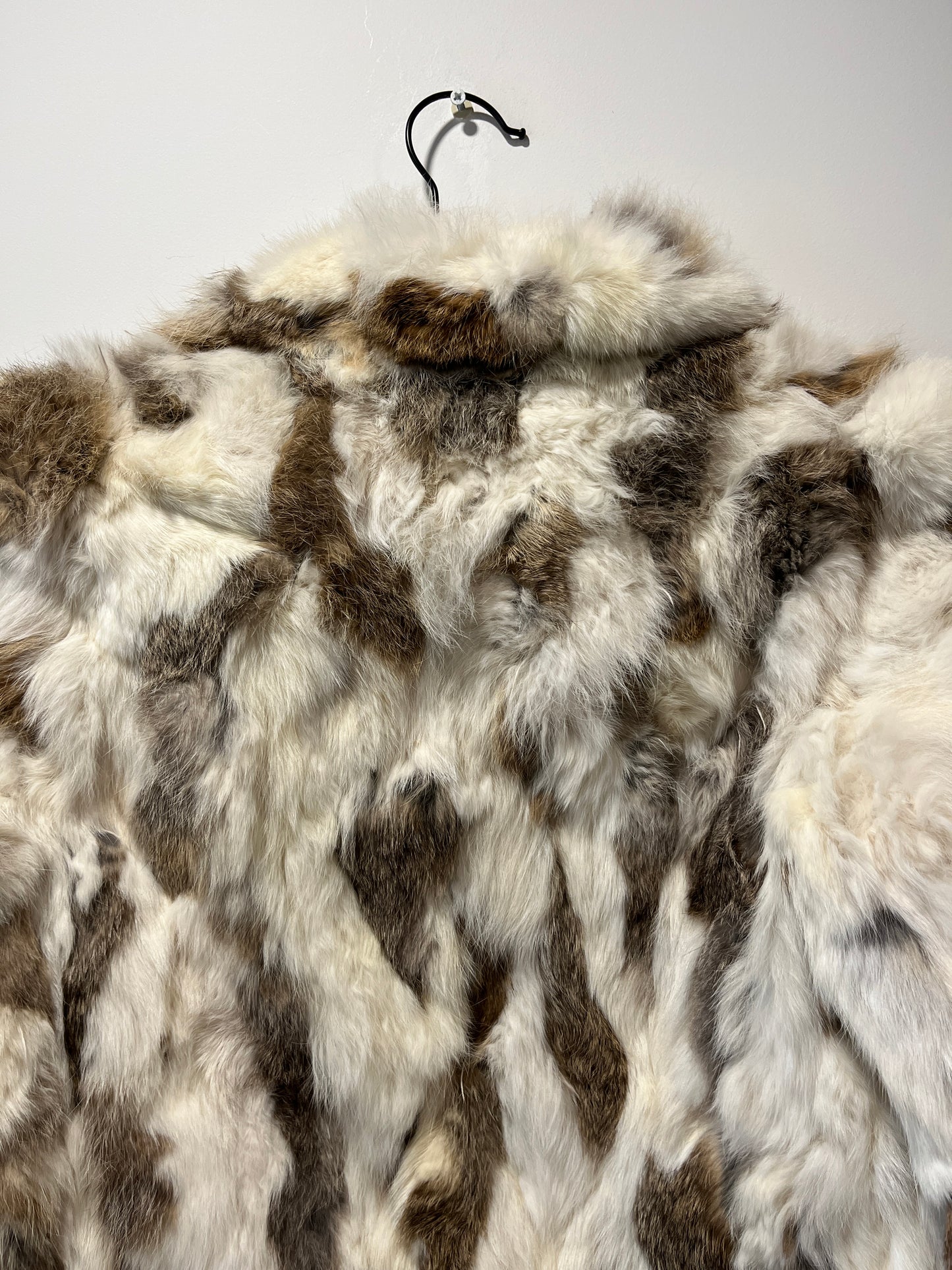 Veste courte en fourrure multicolore