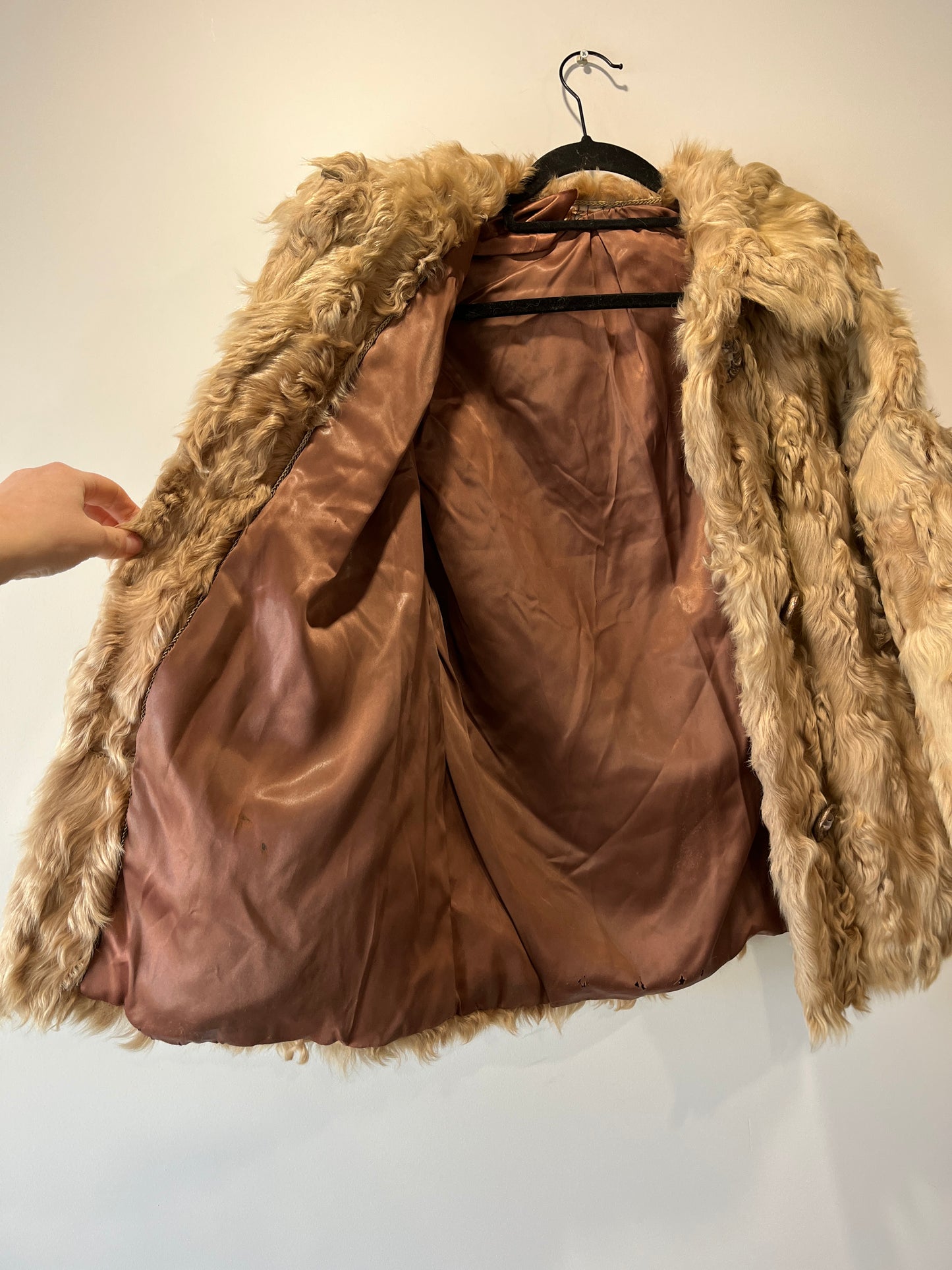 Manteau en fourrure beige