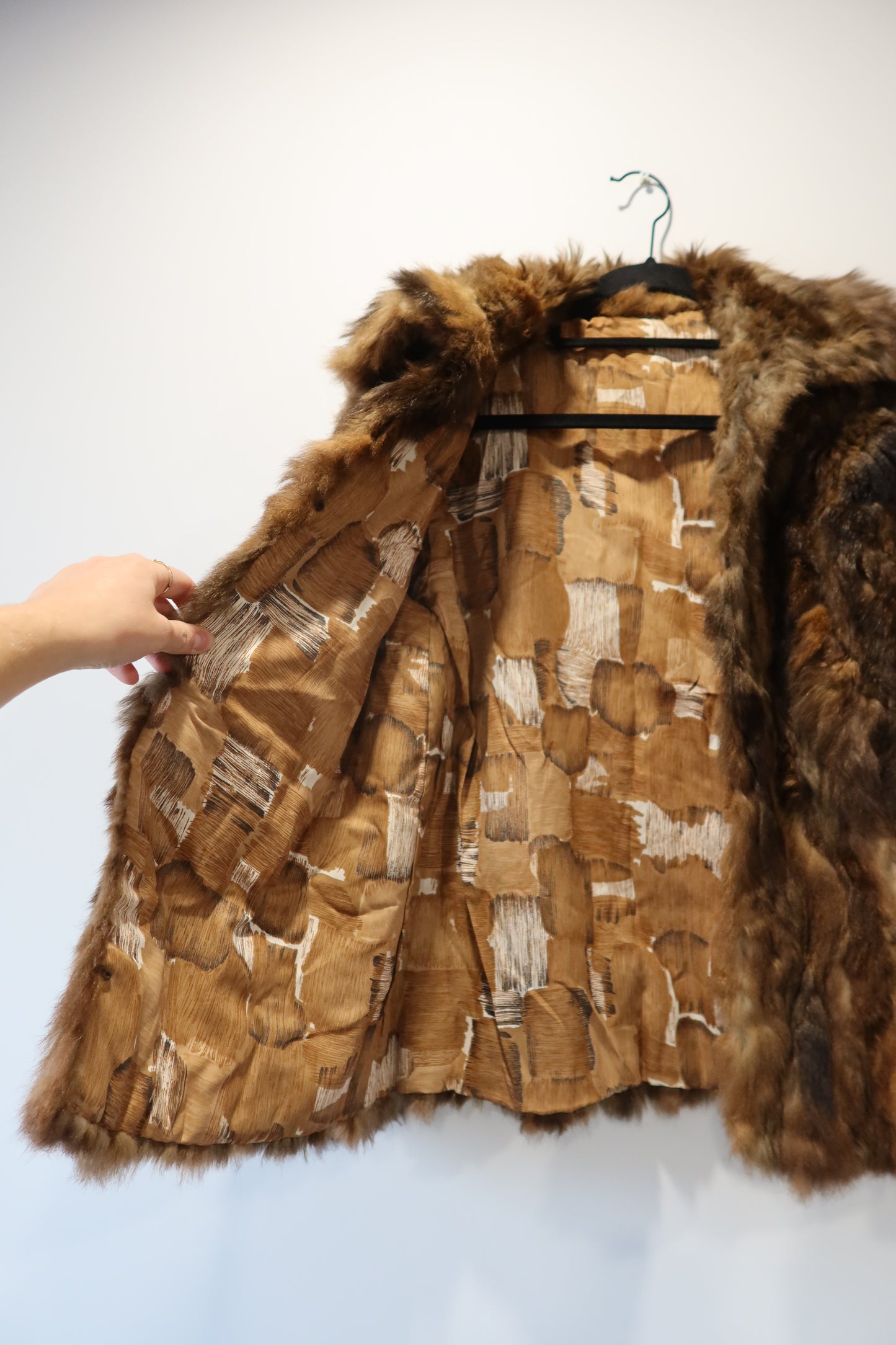 Veste en fourrure marron