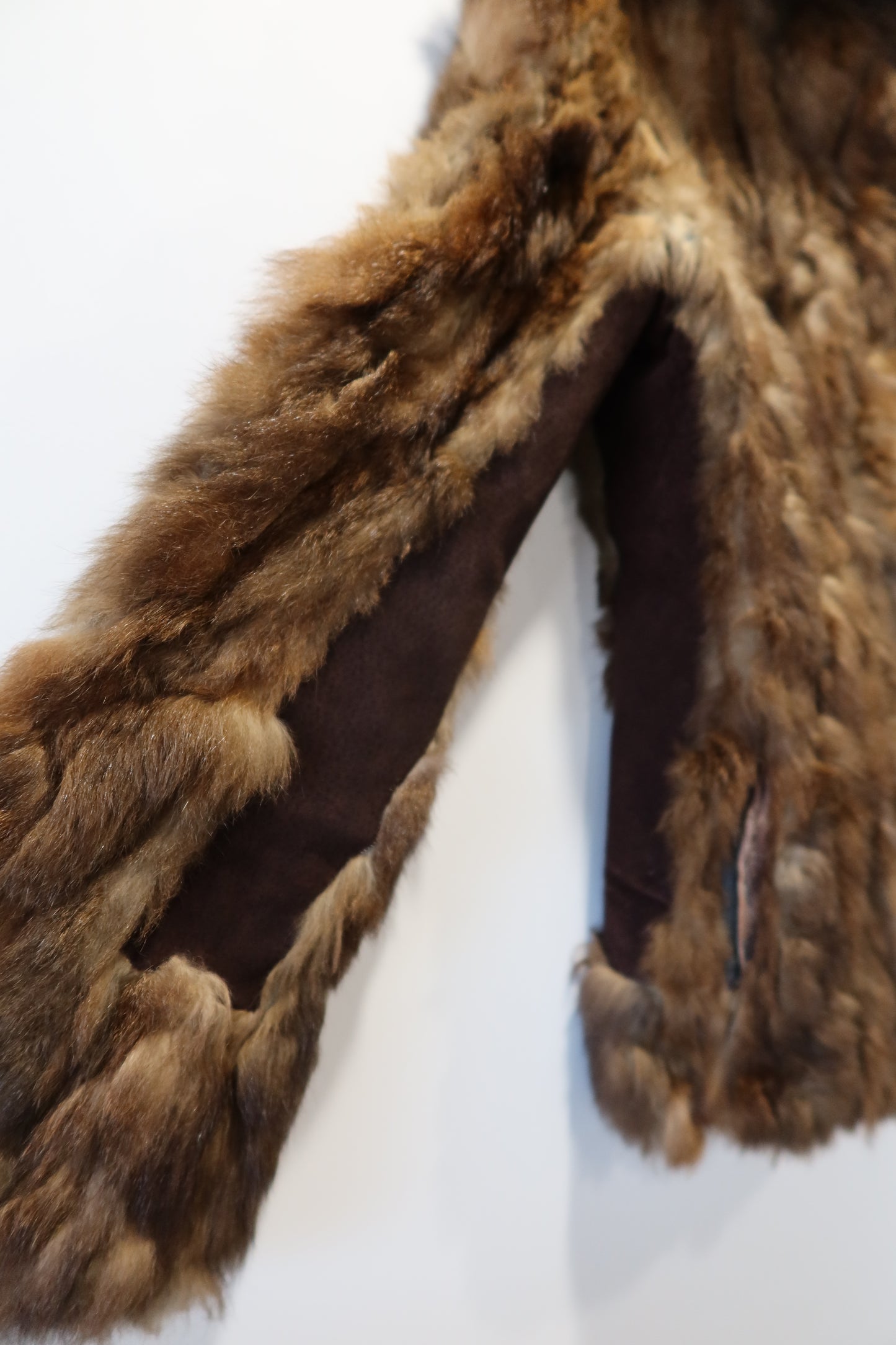 Veste en fourrure marron