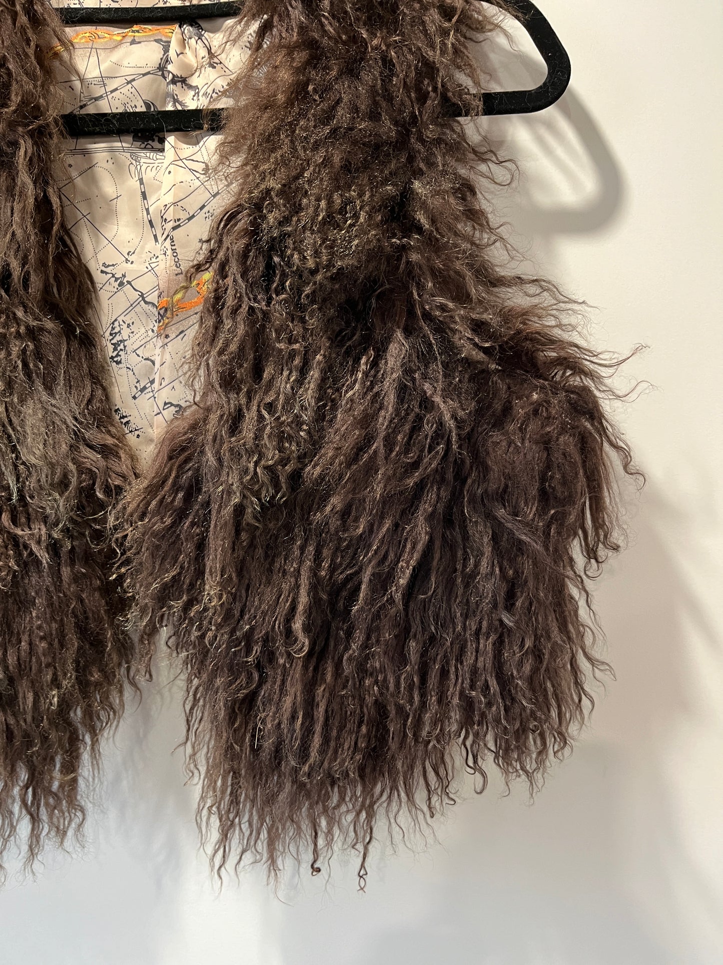 Gilet court en fourrure marron