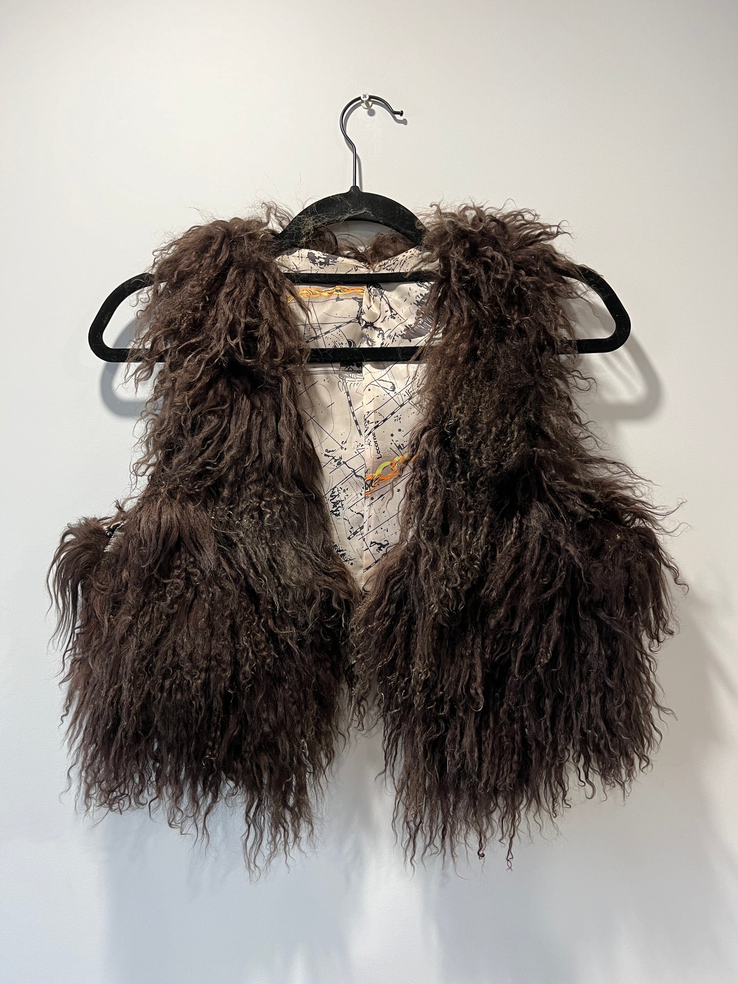 Gilet court en fourrure marron