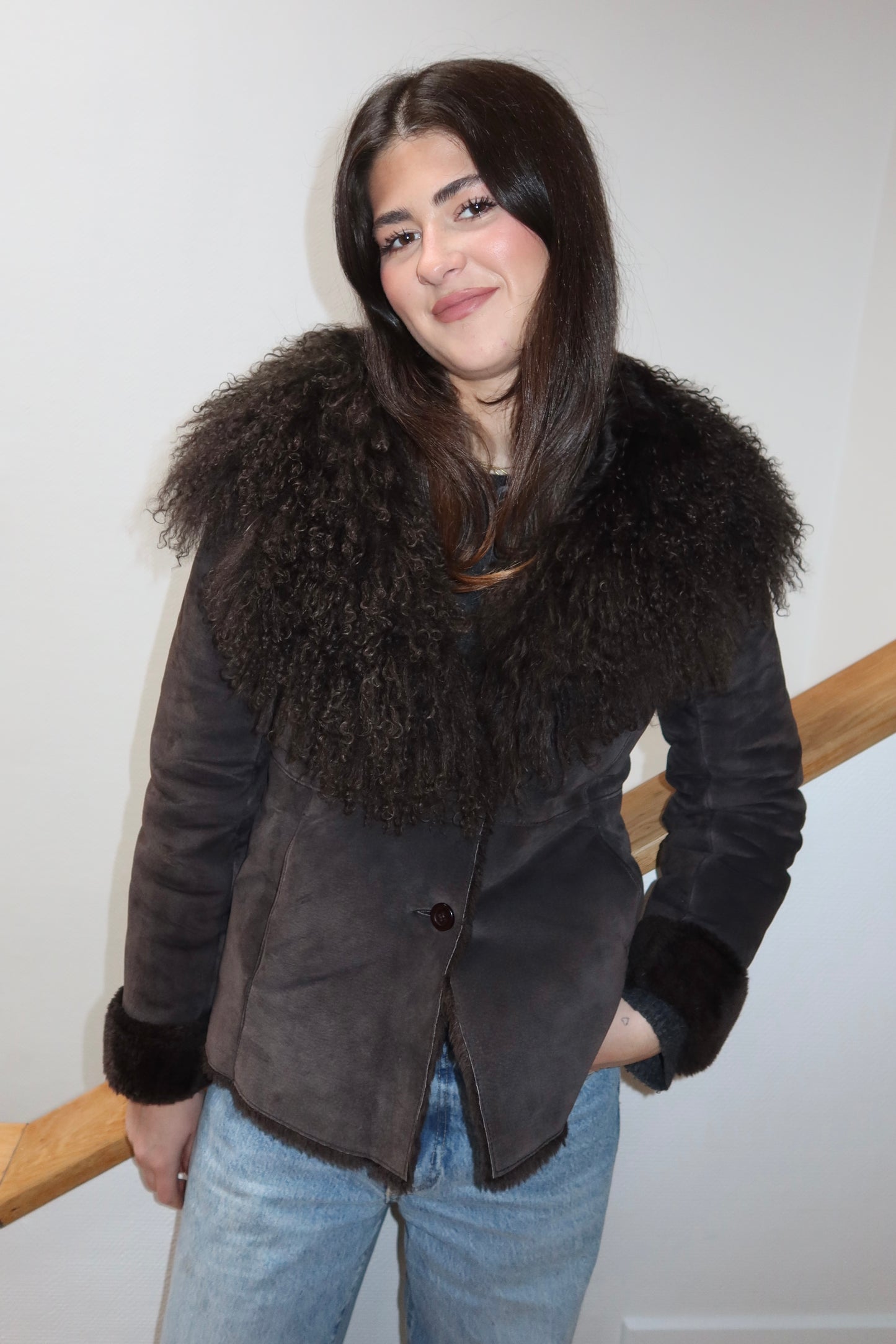 Veste style Afghan grise foncé