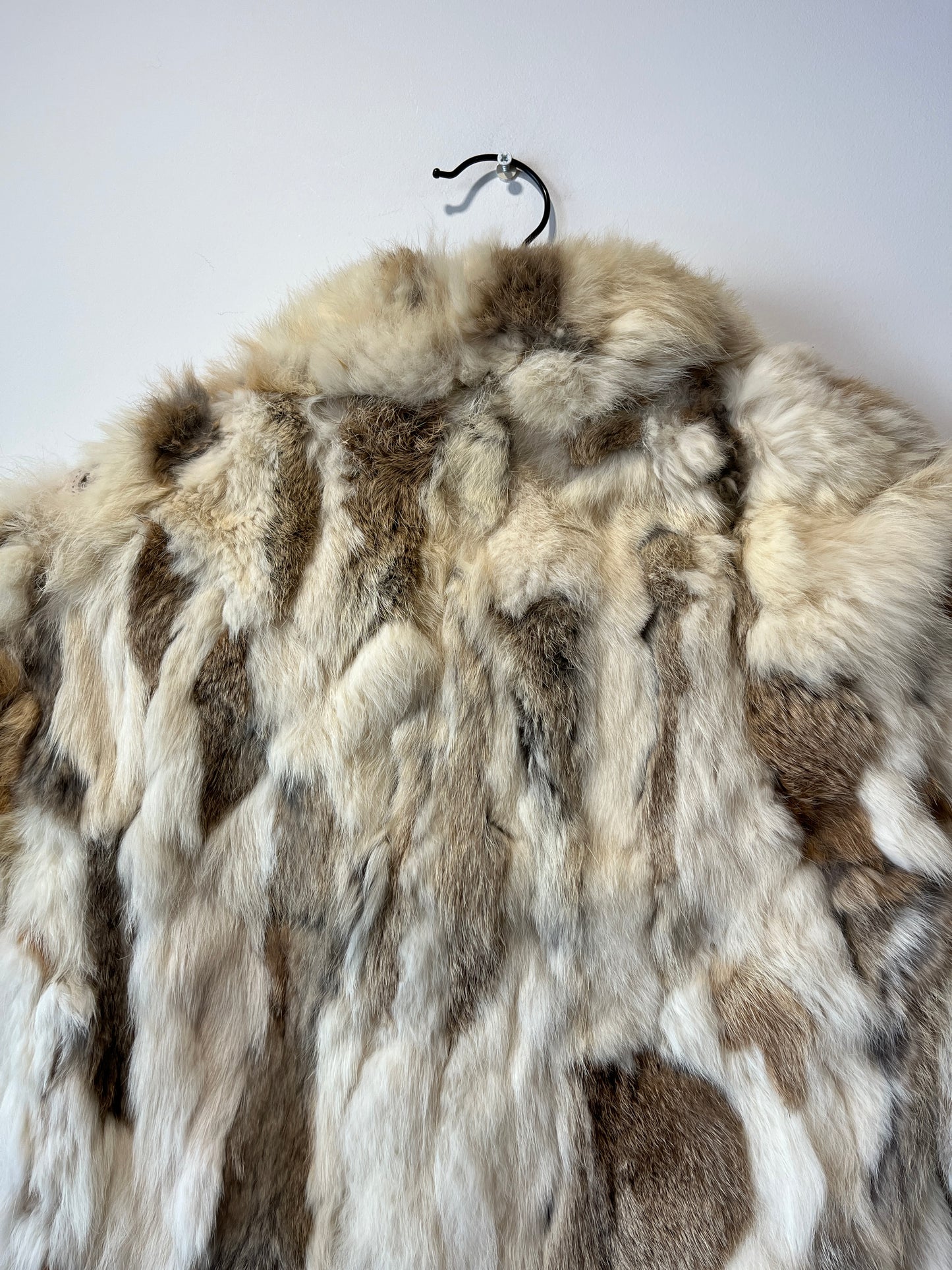 Veste courte en fourrure multicolore