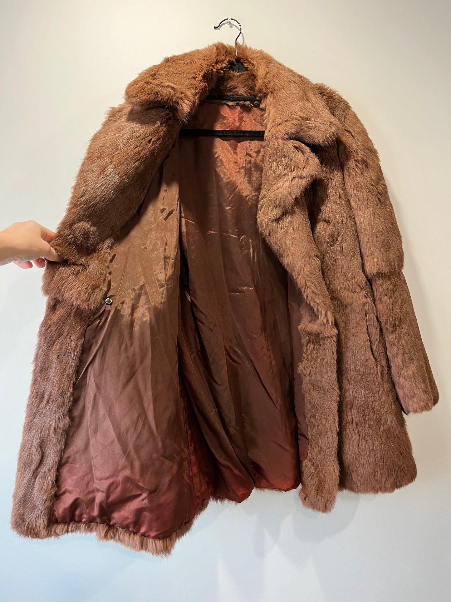 Manteau en fourrure marron