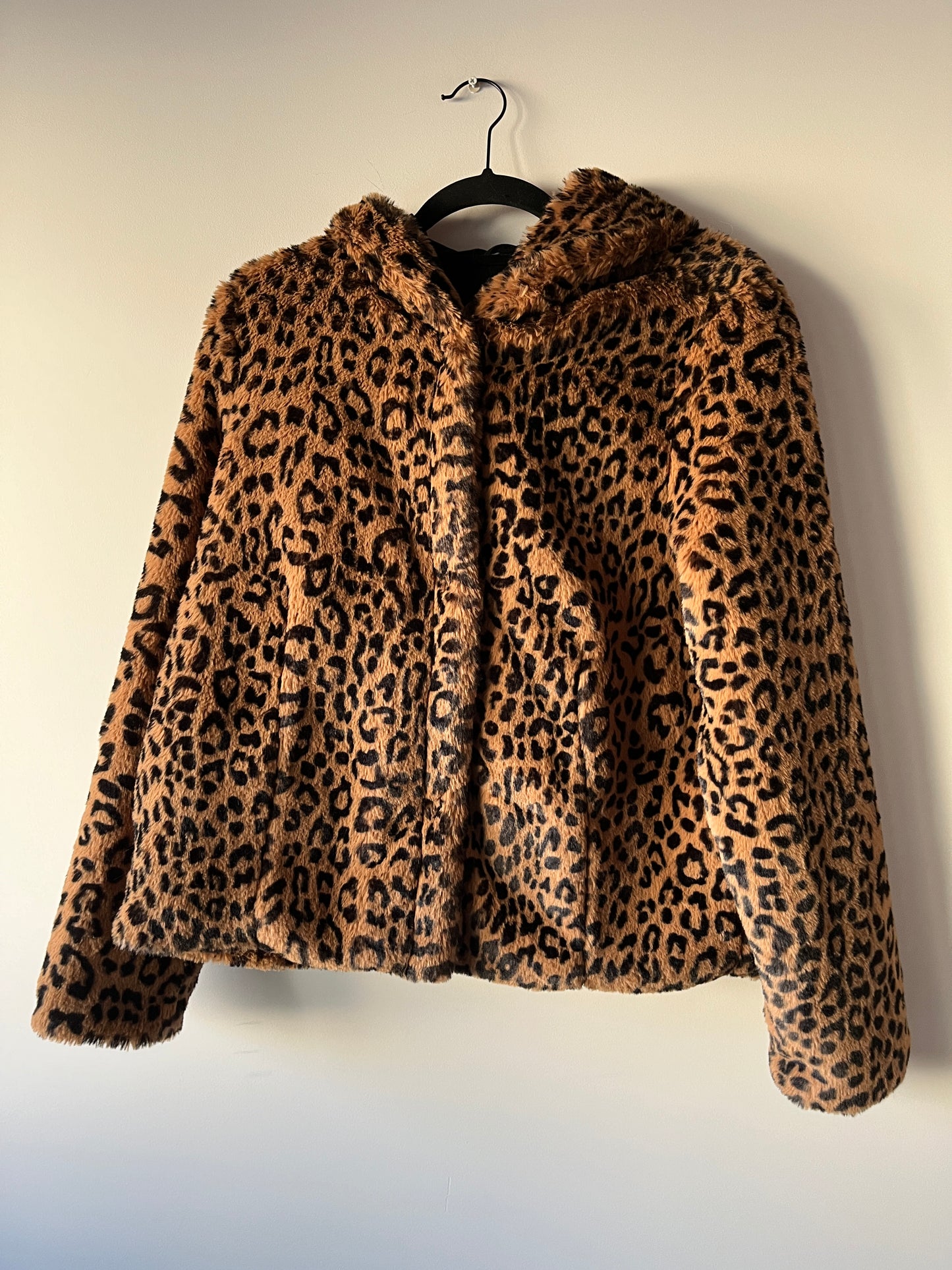 Veste à capuche imprimée léopard