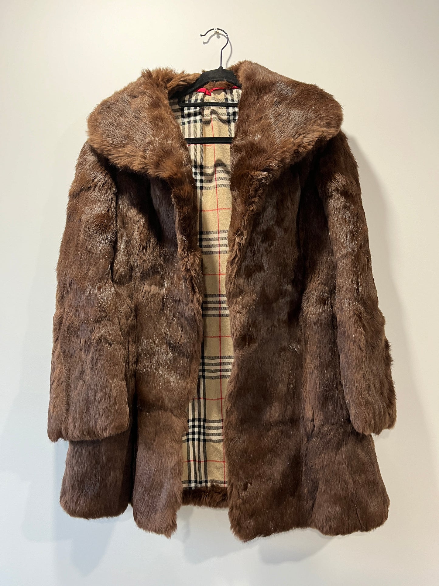 Manteau en fourrure marron