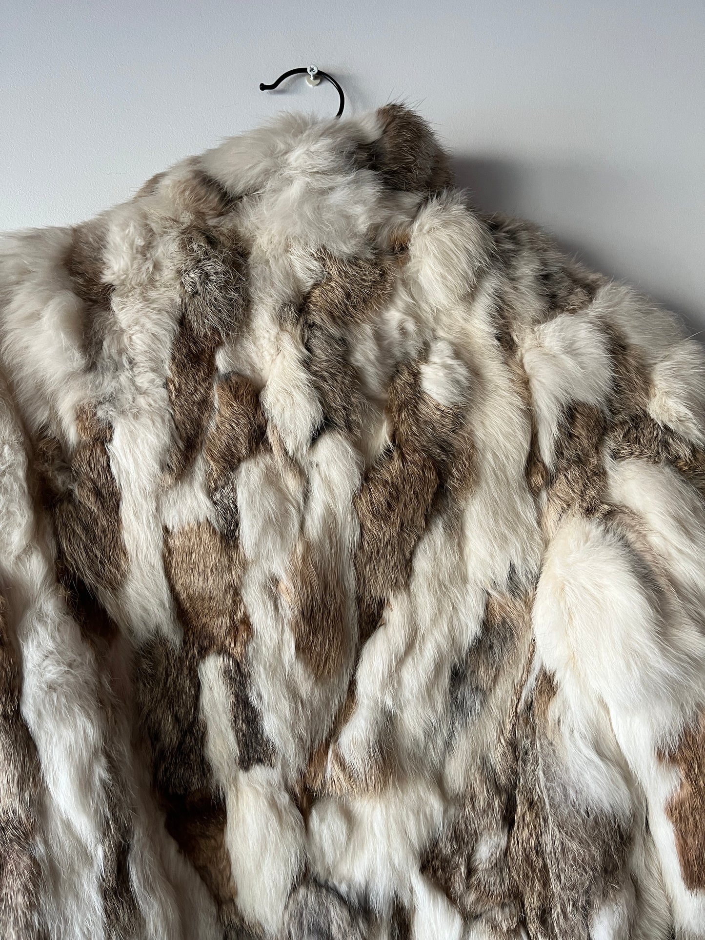 Veste courte en fourrure multicolore