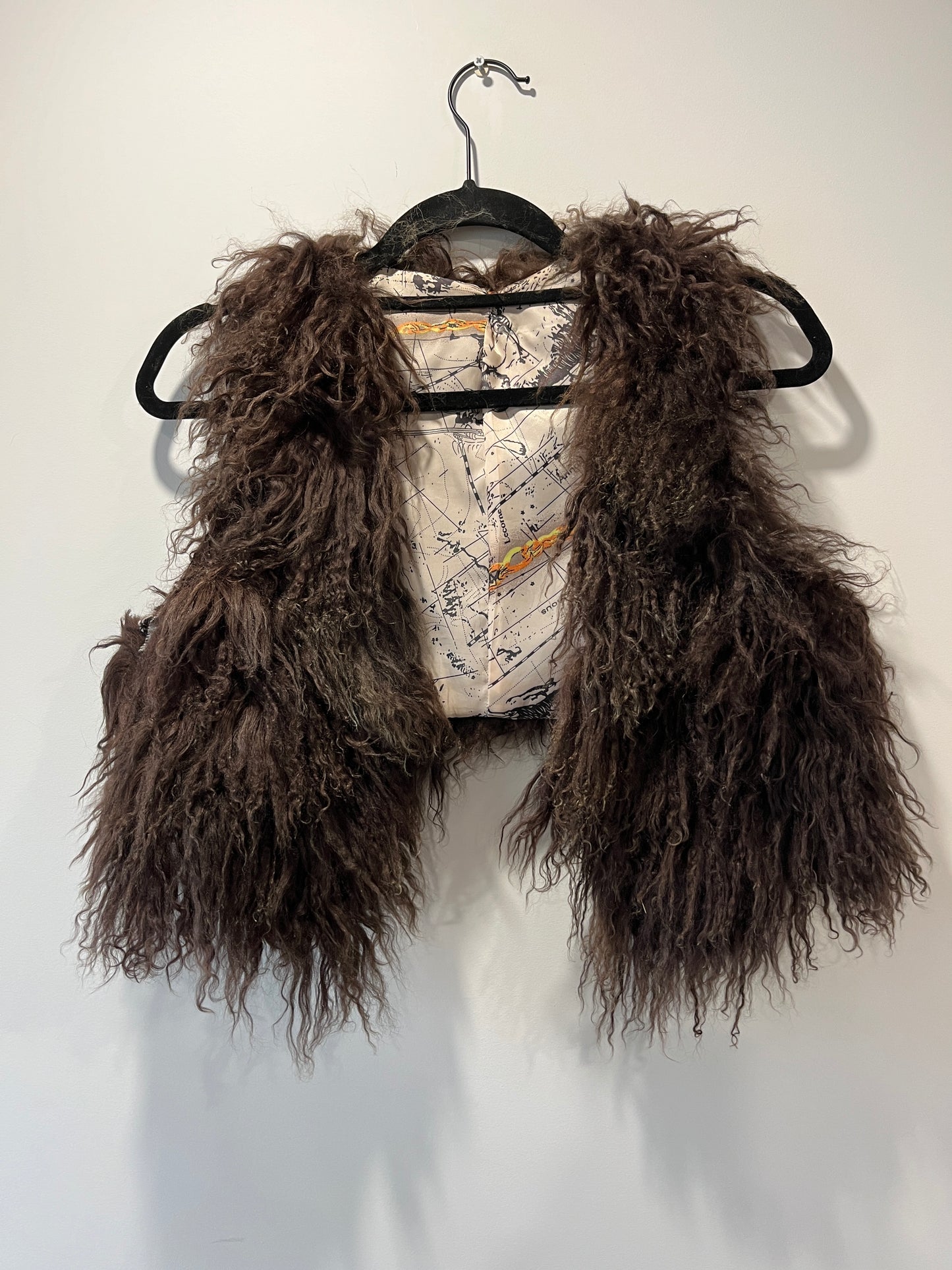 Gilet court en fourrure marron