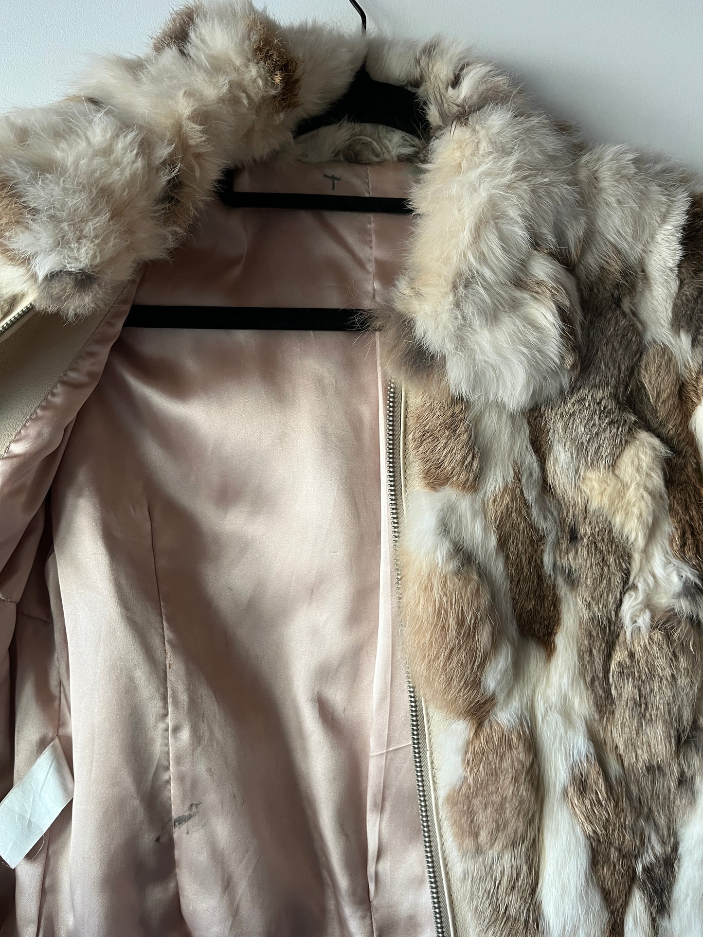 Veste courte en fourrure multicolore