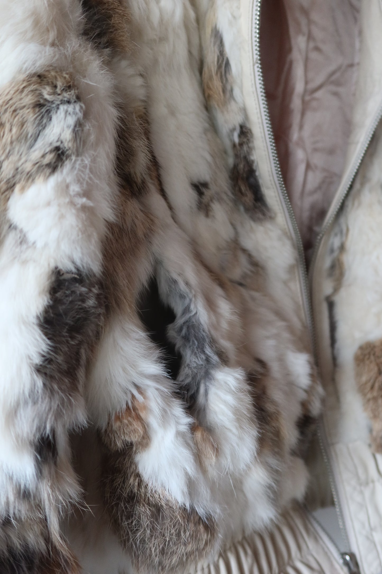 Veste courte en fourrure multicolore