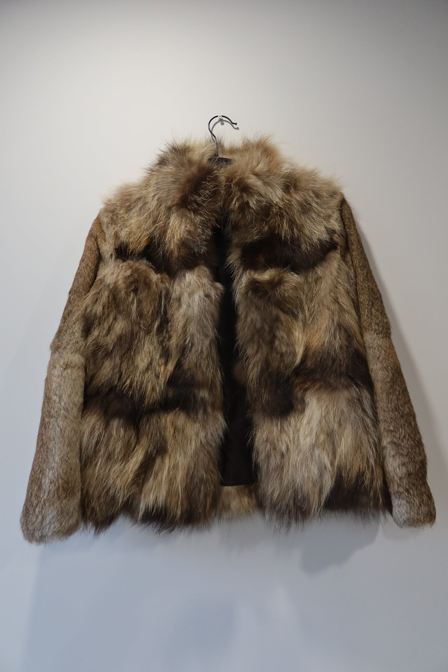Manteau en fourrure bi-matière