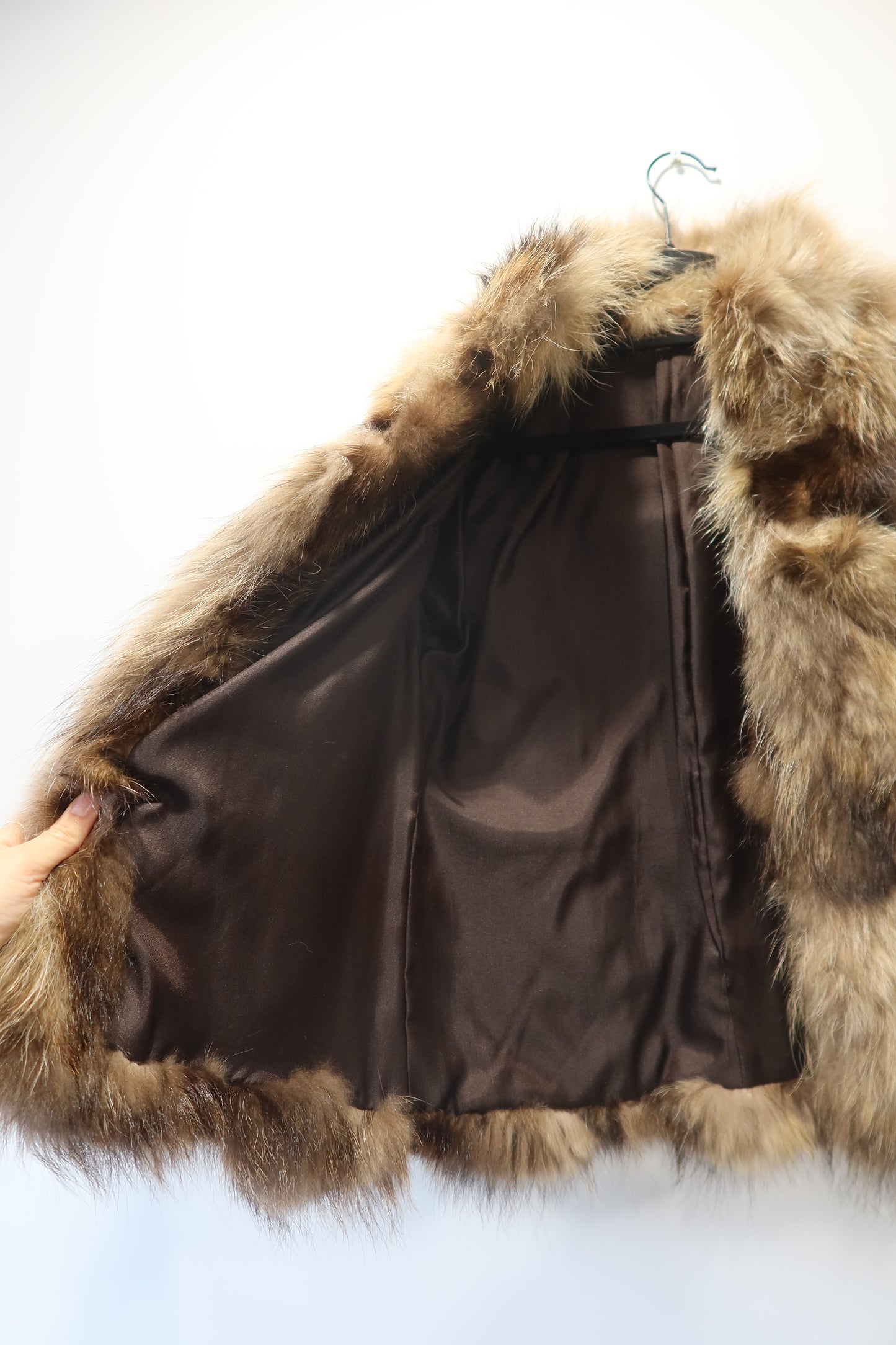 Manteau en fourrure bi-matière
