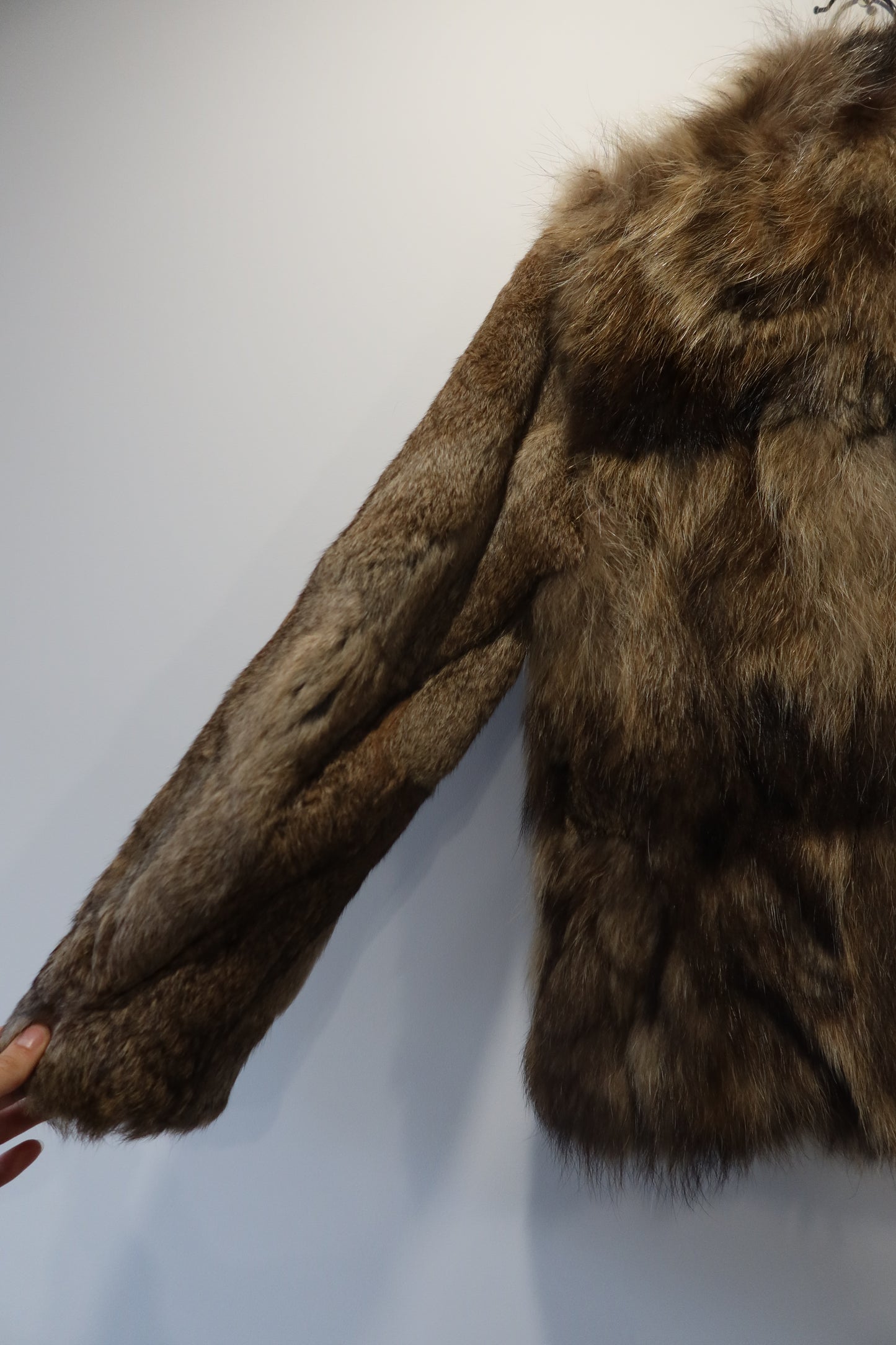 Manteau en fourrure bi-matière