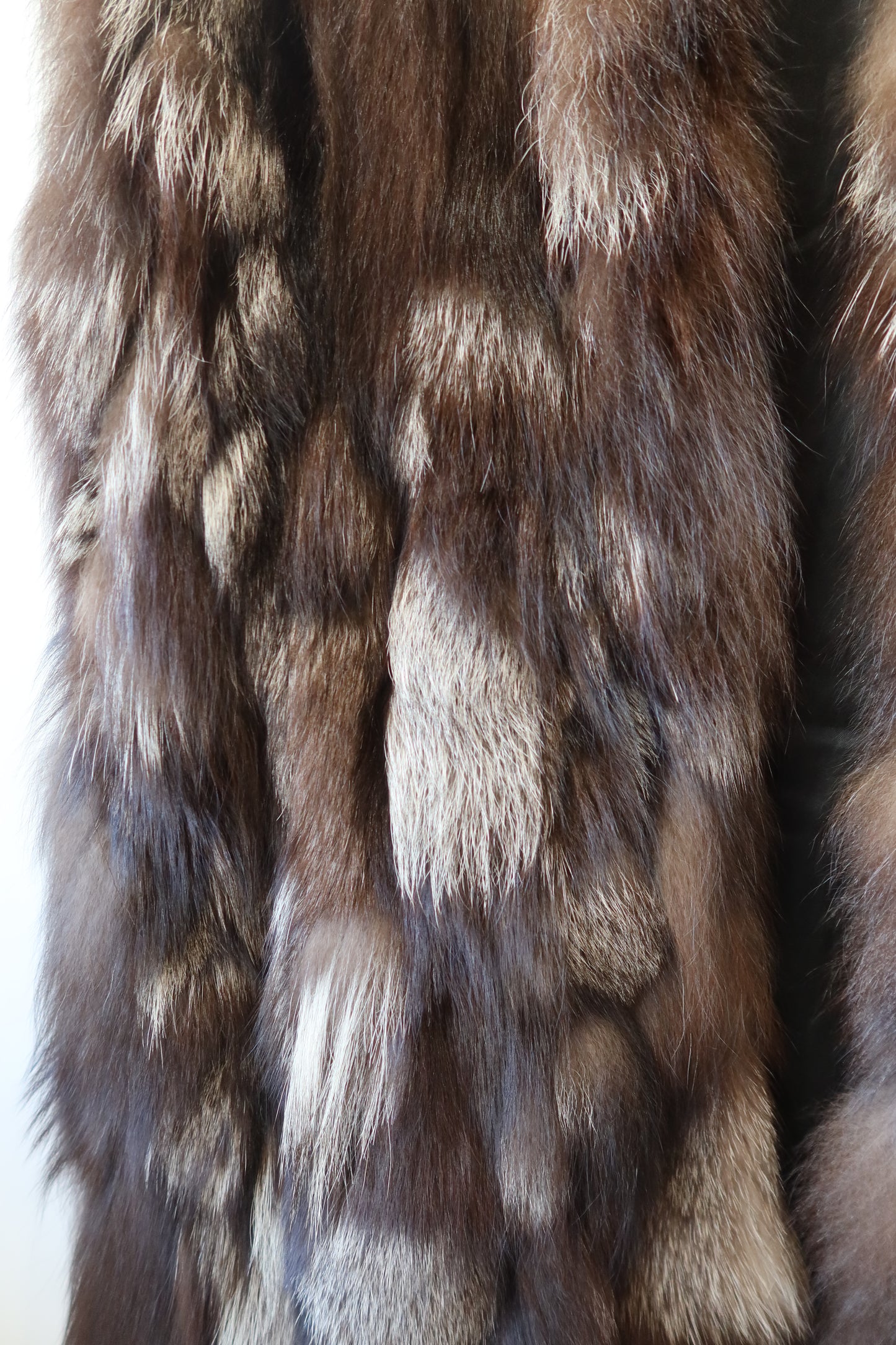 Manteau long sans manches en fourrure