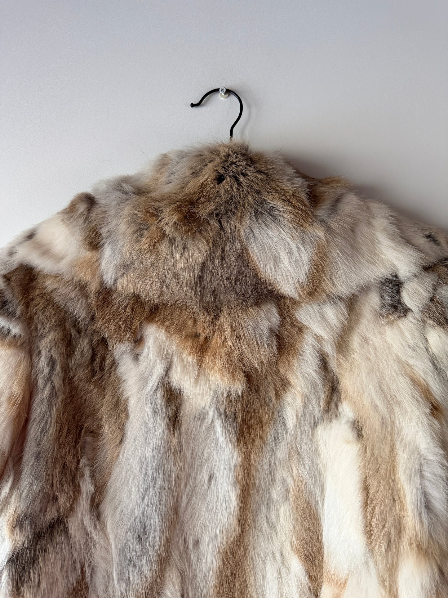 Veste en fourrure multicolore