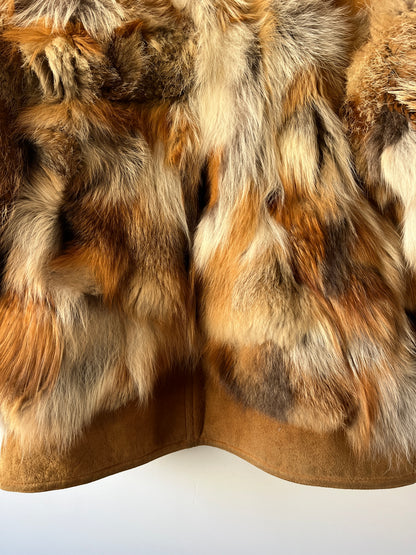 Veste en peau lainée et fourrure