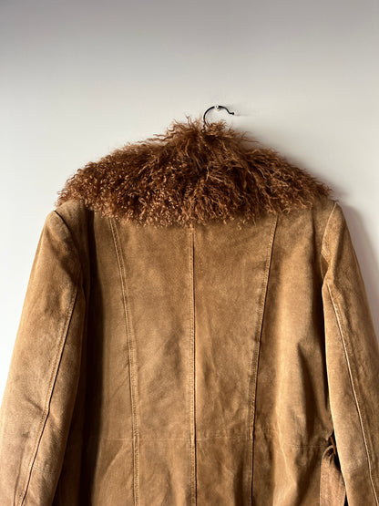 Manteau Afghan mi-long camel