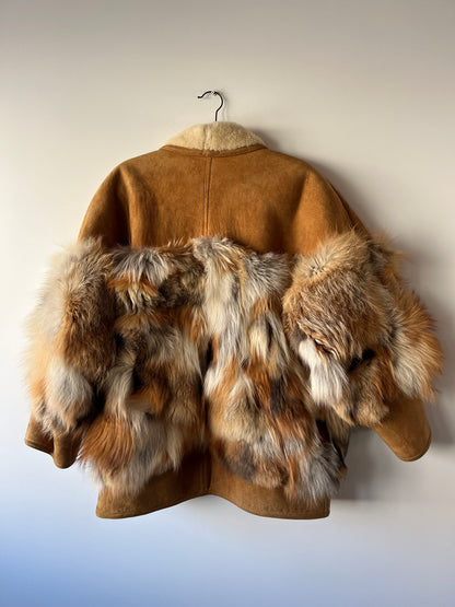 Veste en peau lainée et fourrure