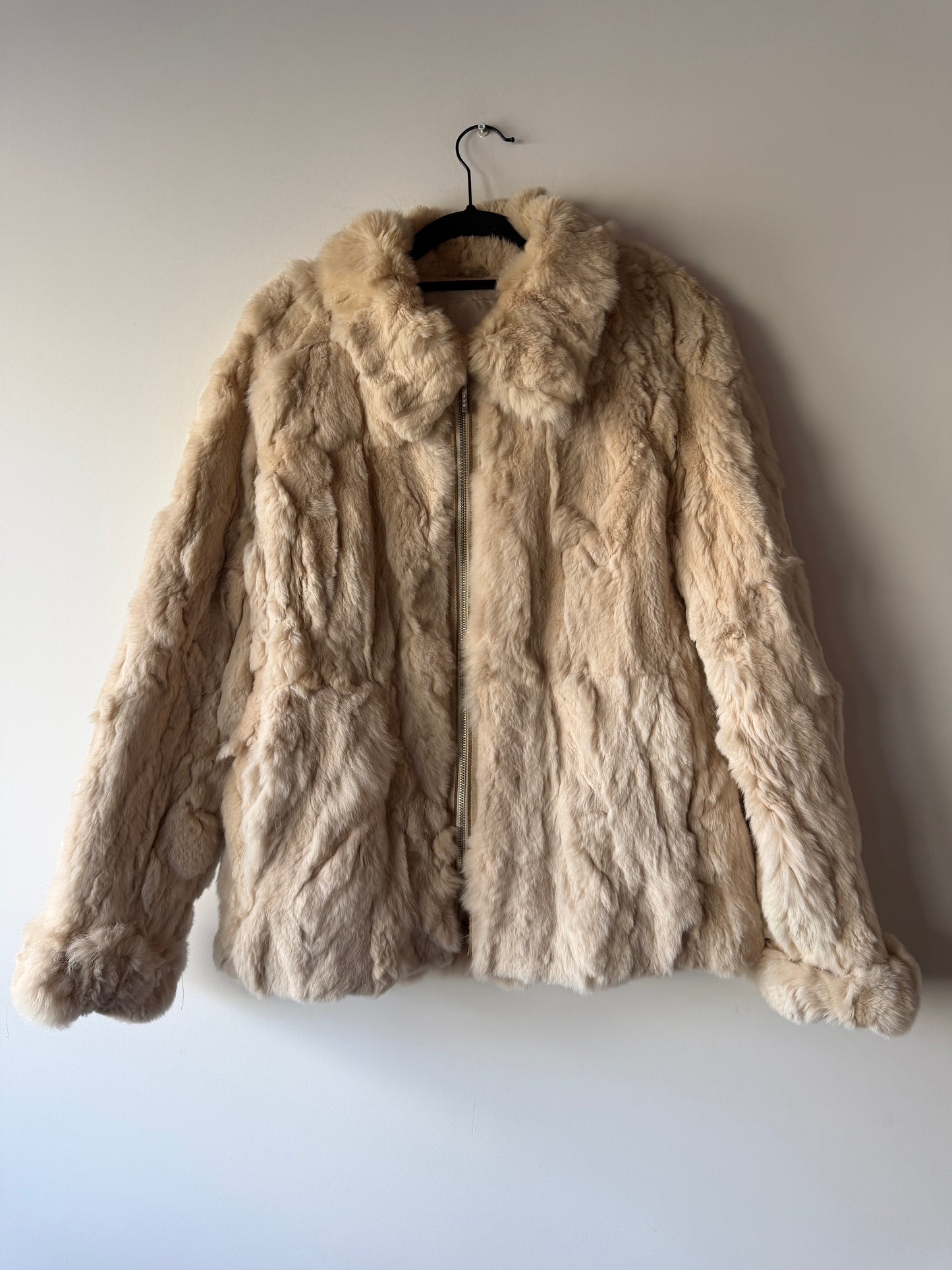 Veste en fourrure écrue