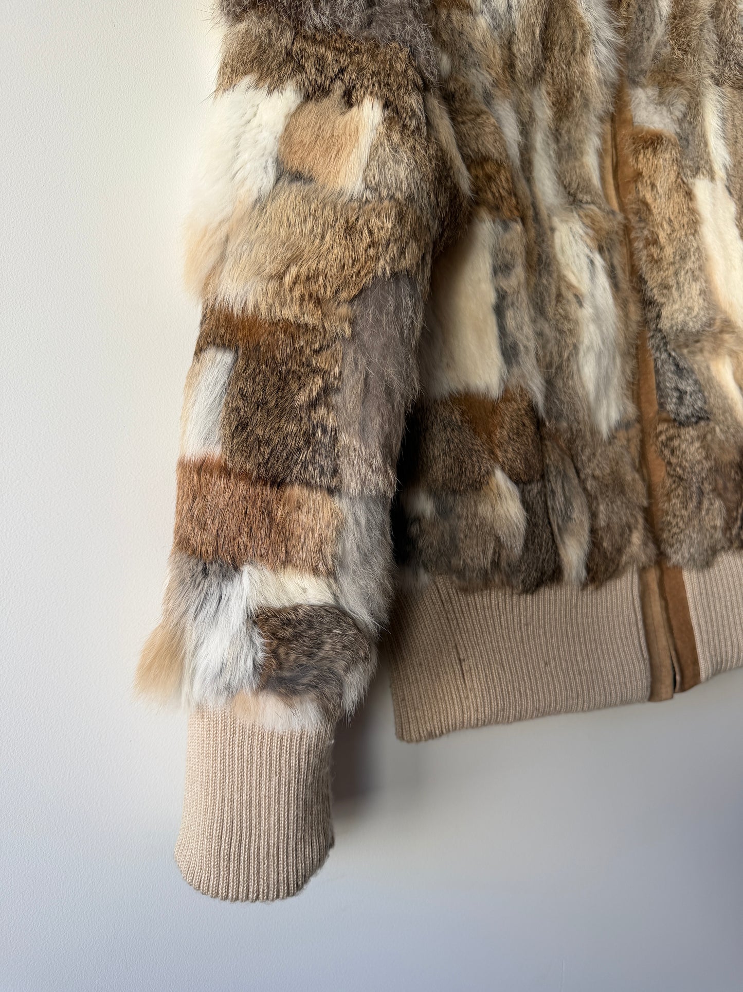 Veste en fourrure multicolore