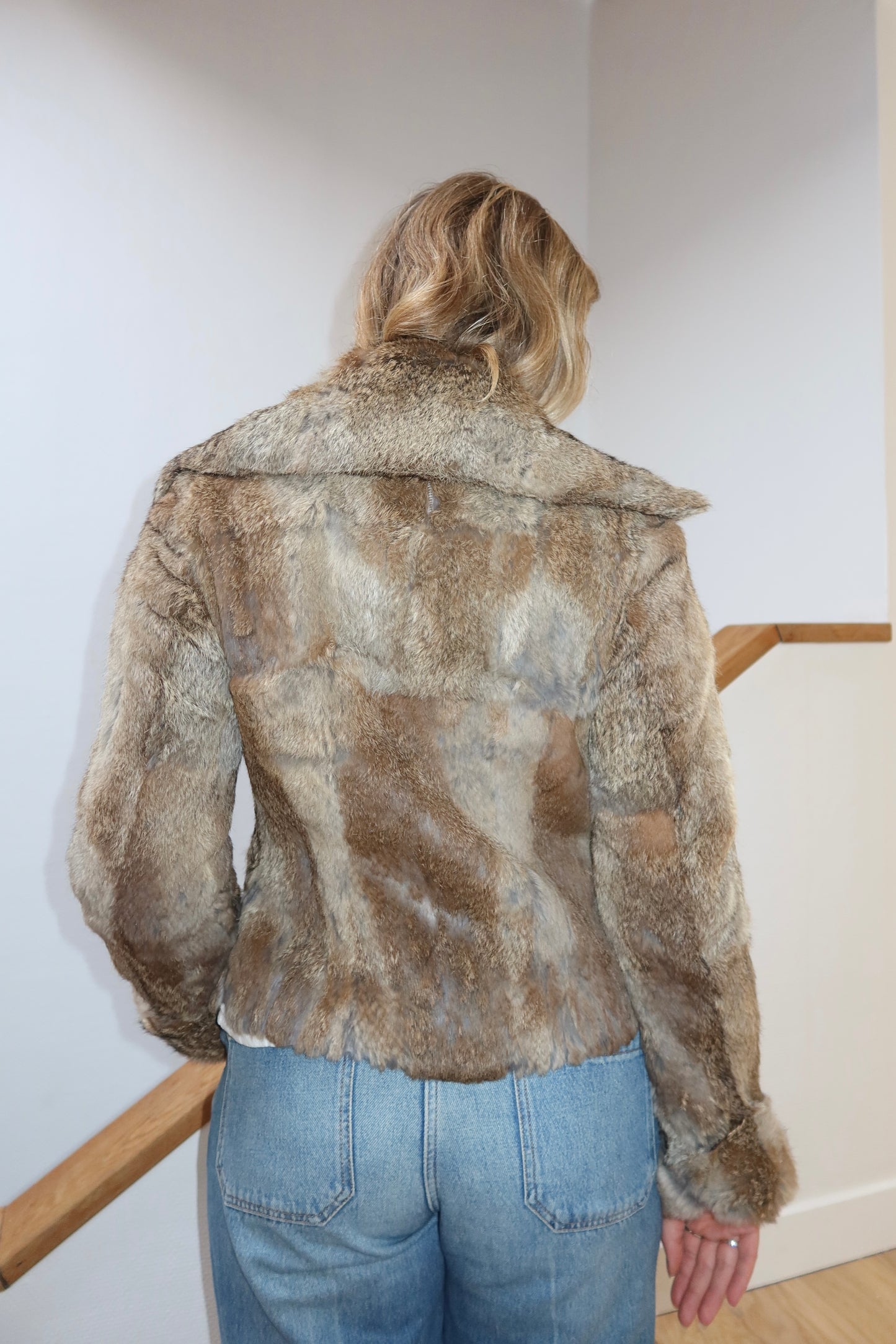 Veste en fourrure marron