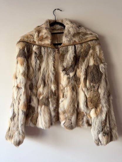 Veste en fourrure multicolore