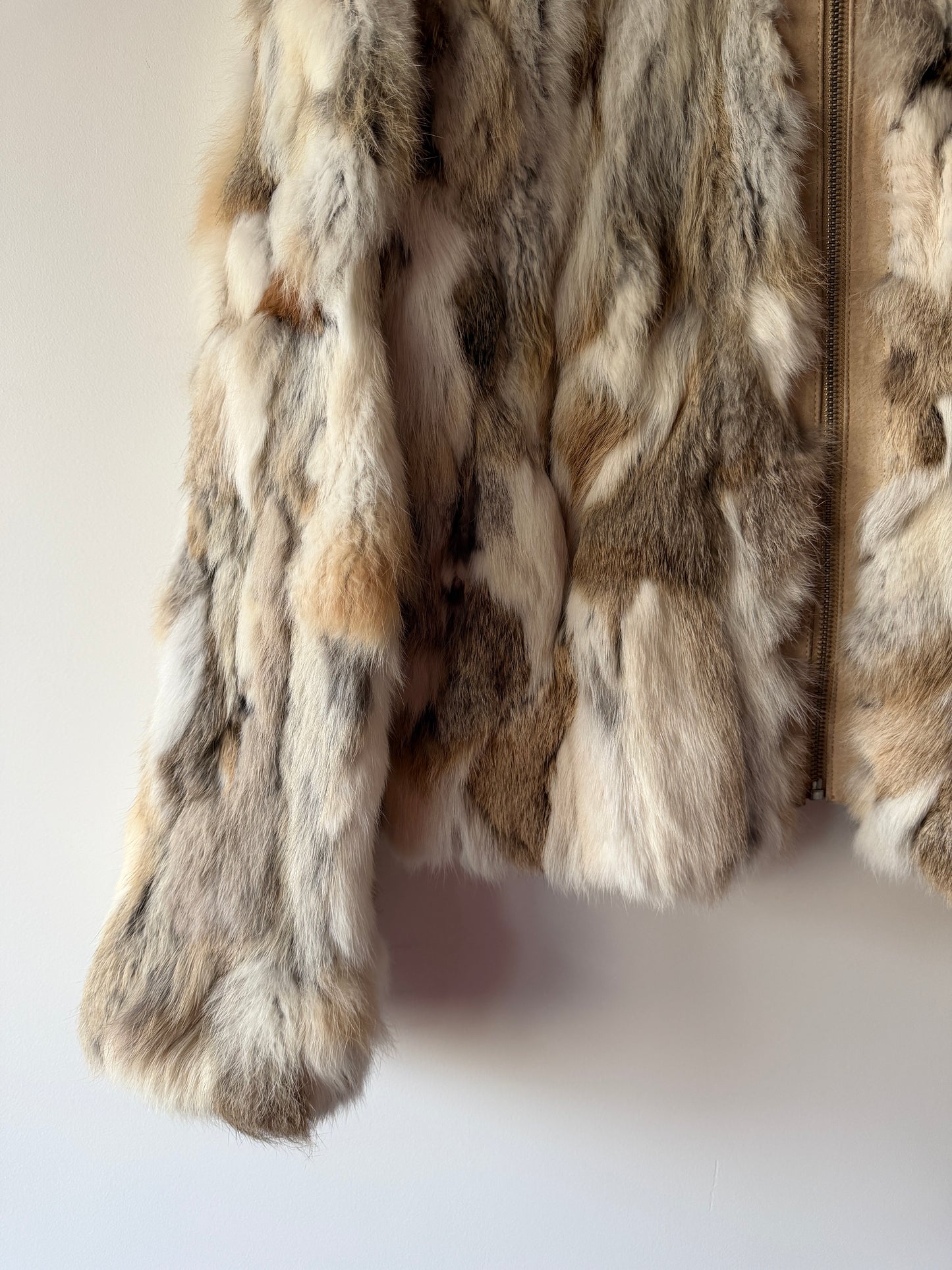 Veste en fourrure multicolore