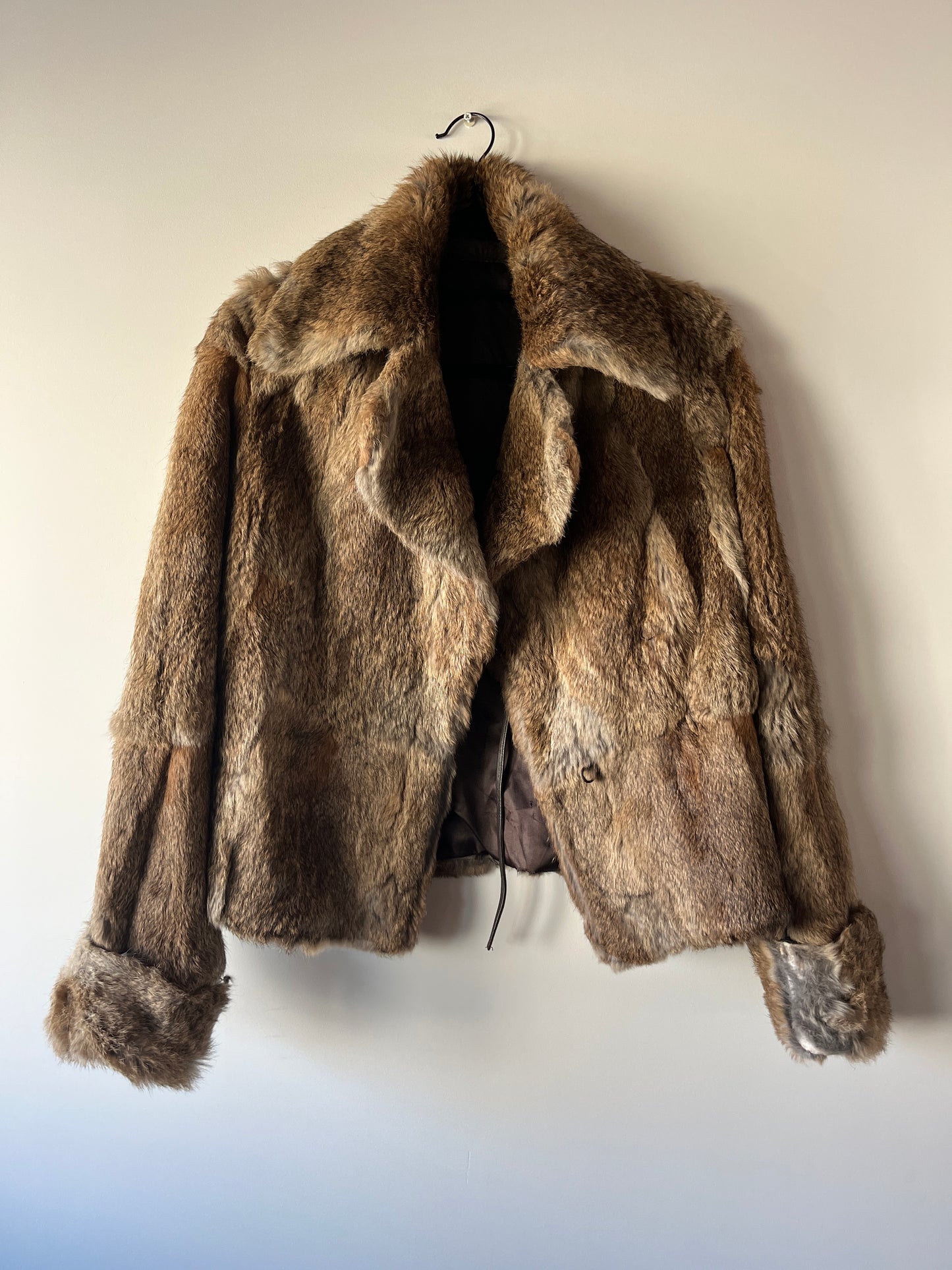 Veste en fourrure marron