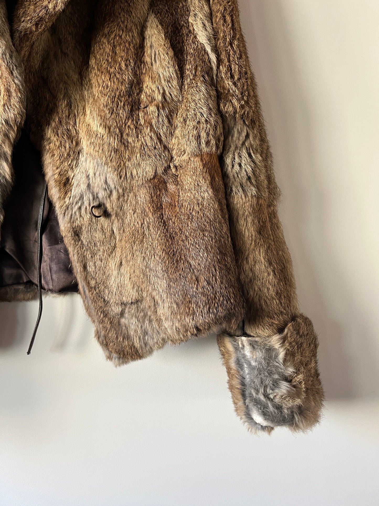 Veste en fourrure marron