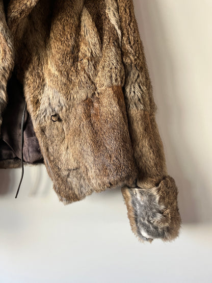 Veste en fourrure marron