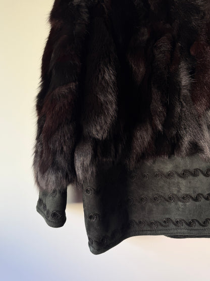 Veste en peau lainée et fourrure