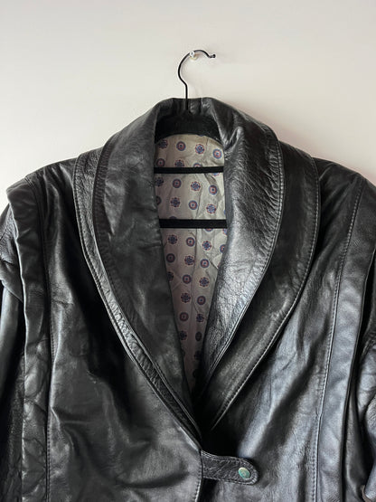 Veste en cuir noir modulable