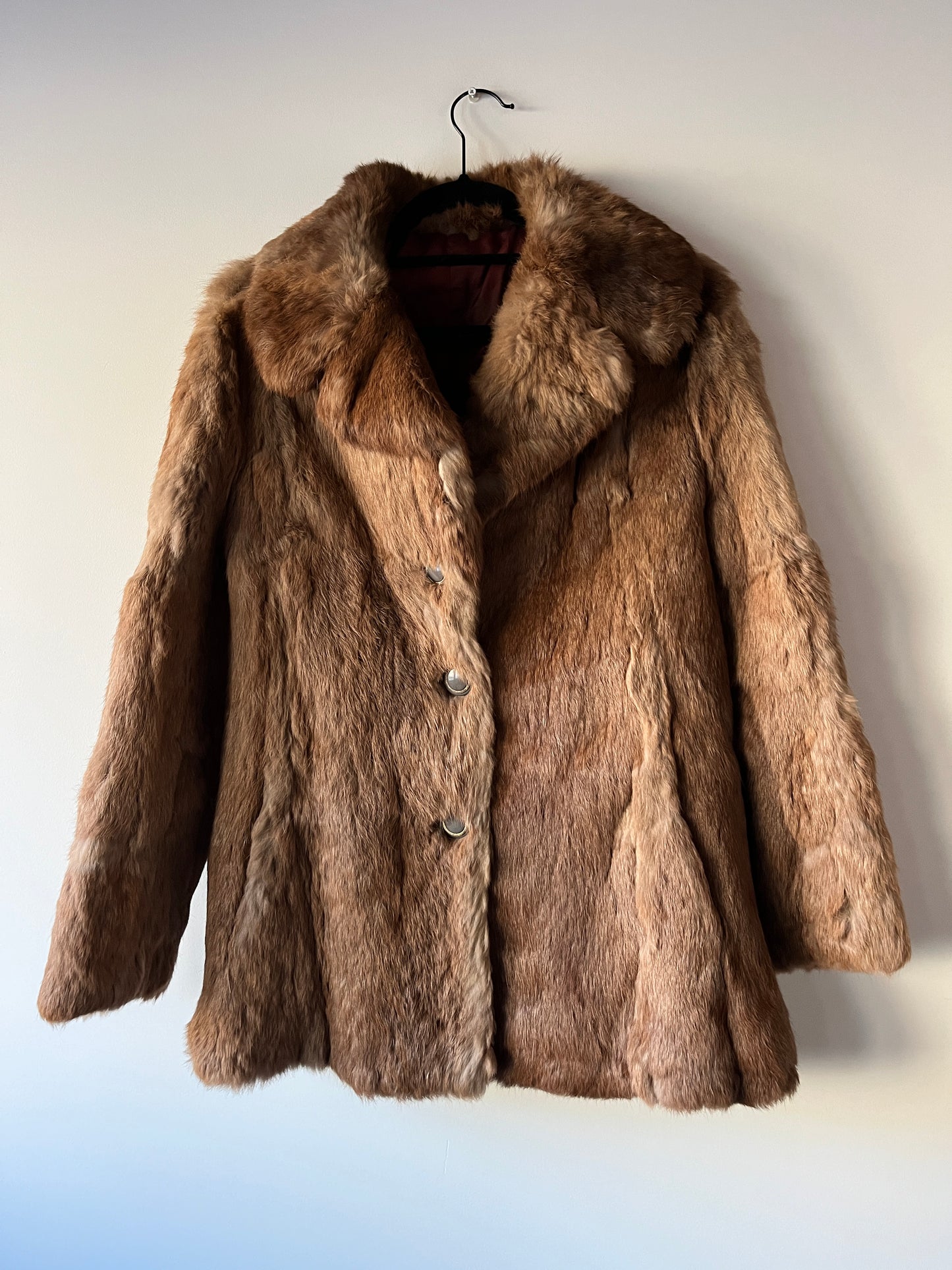 Manteau en fourrure taupe