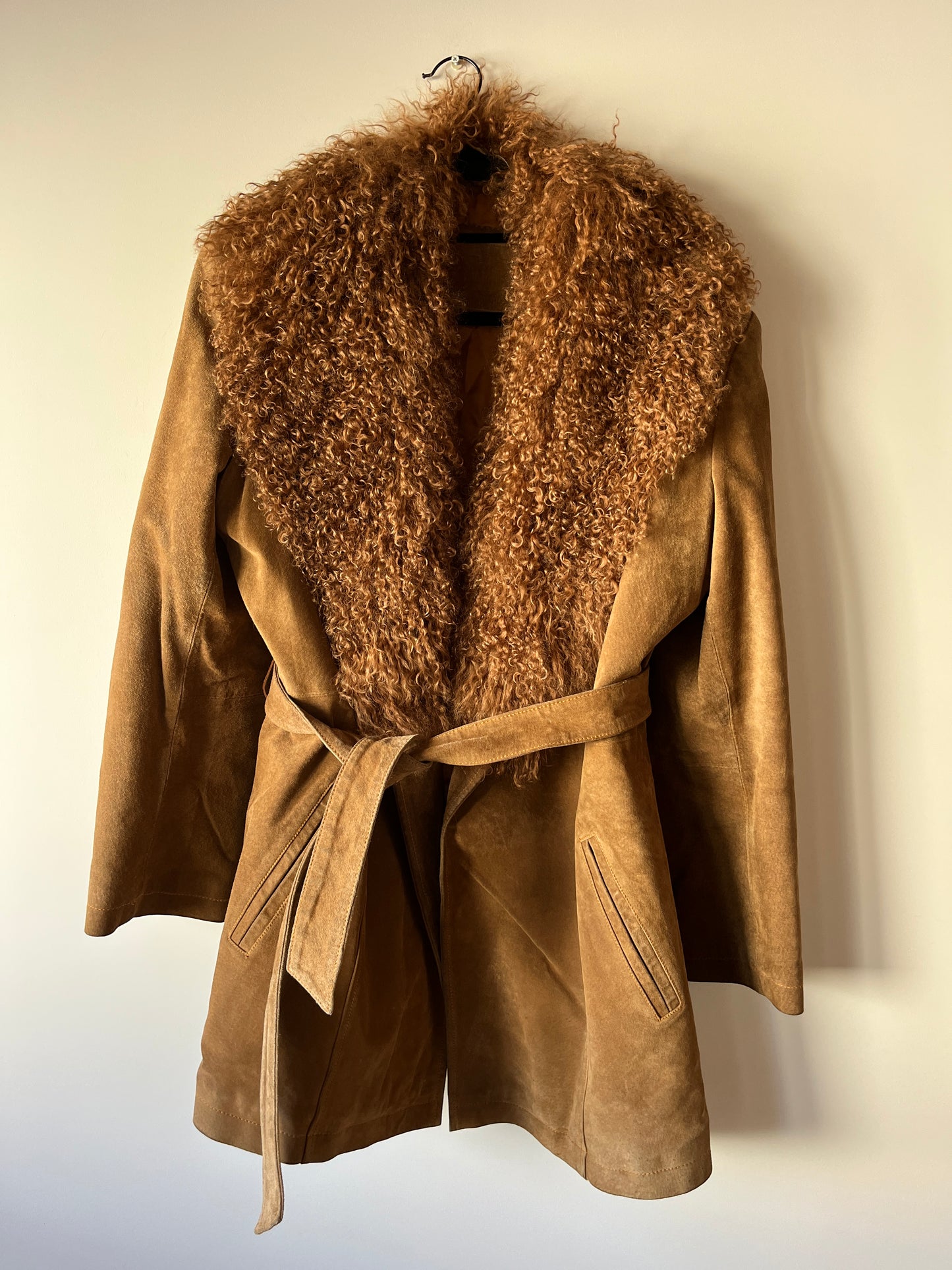 Manteau Afghan mi-long camel