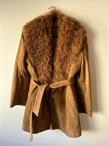 Manteau Afghan mi-long camel