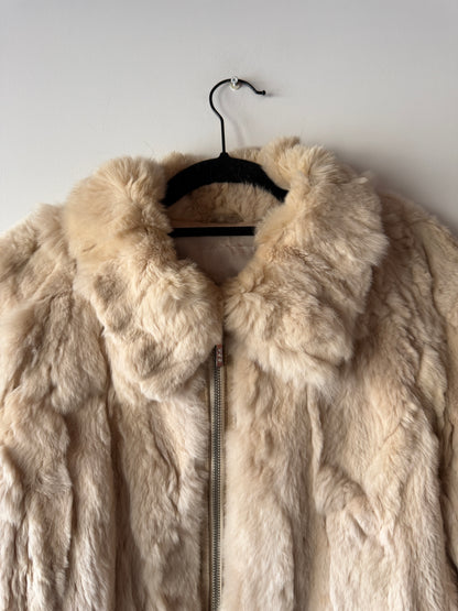 Veste en fourrure écrue