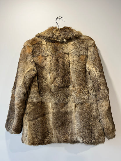Manteau en fourrure gris maronné