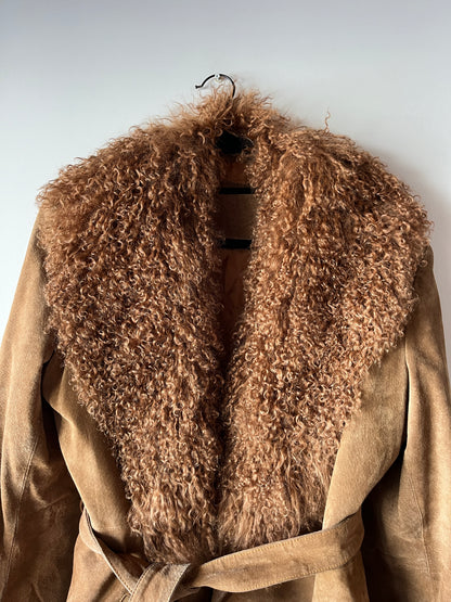 Manteau Afghan mi-long camel