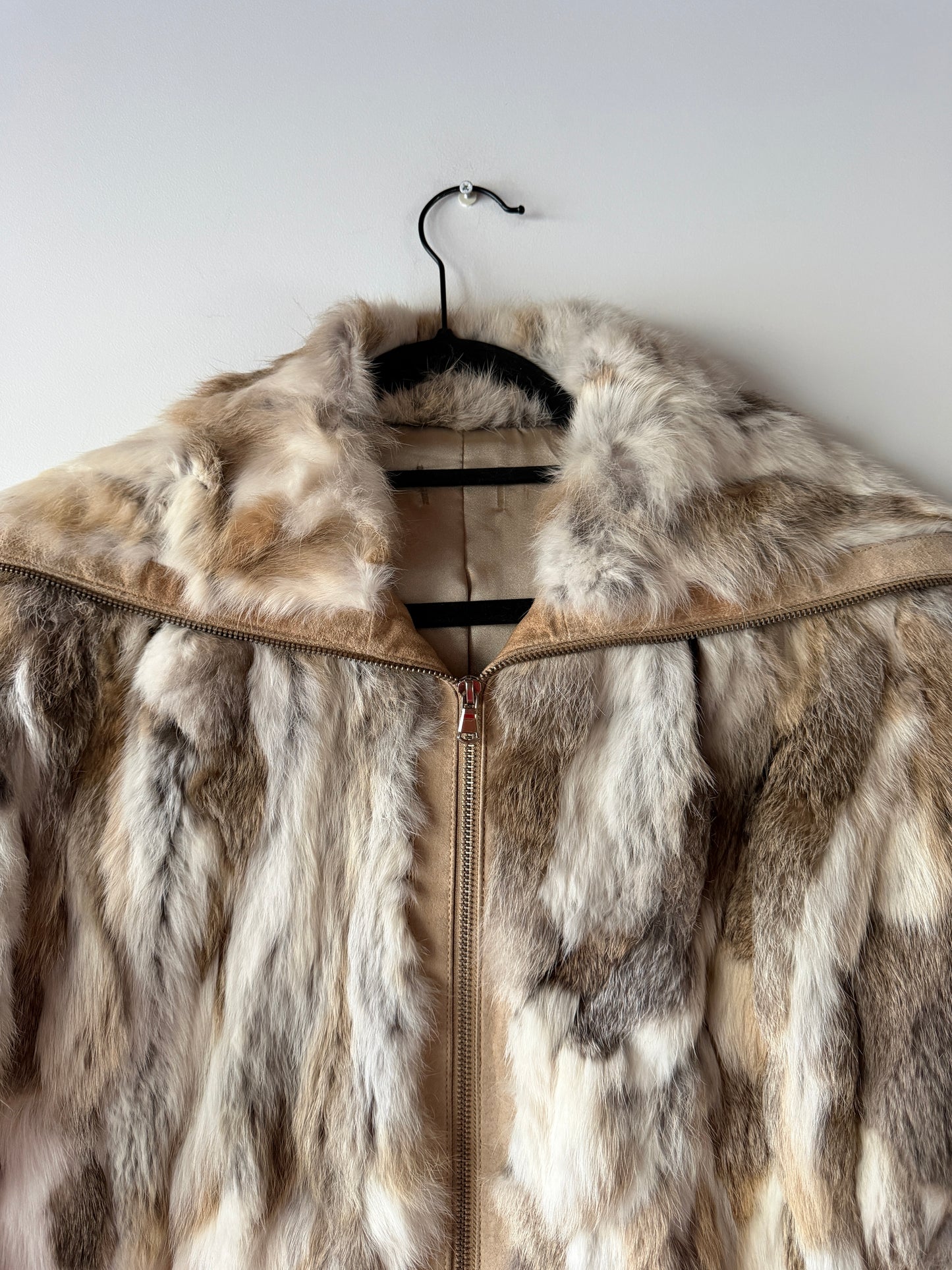 Veste en fourrure multicolore