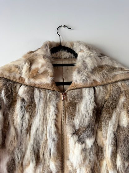 Veste en fourrure multicolore