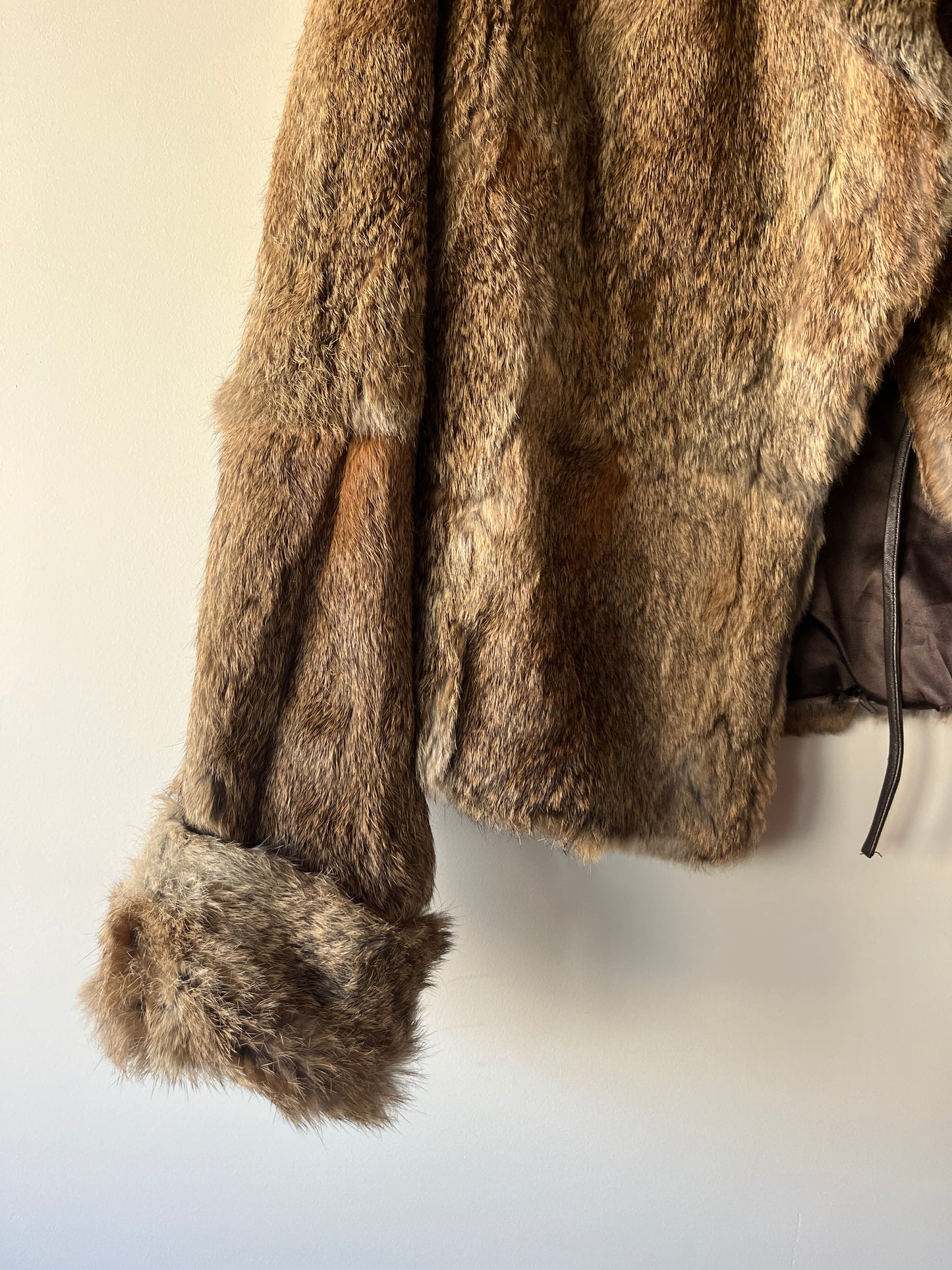 Veste en fourrure marron