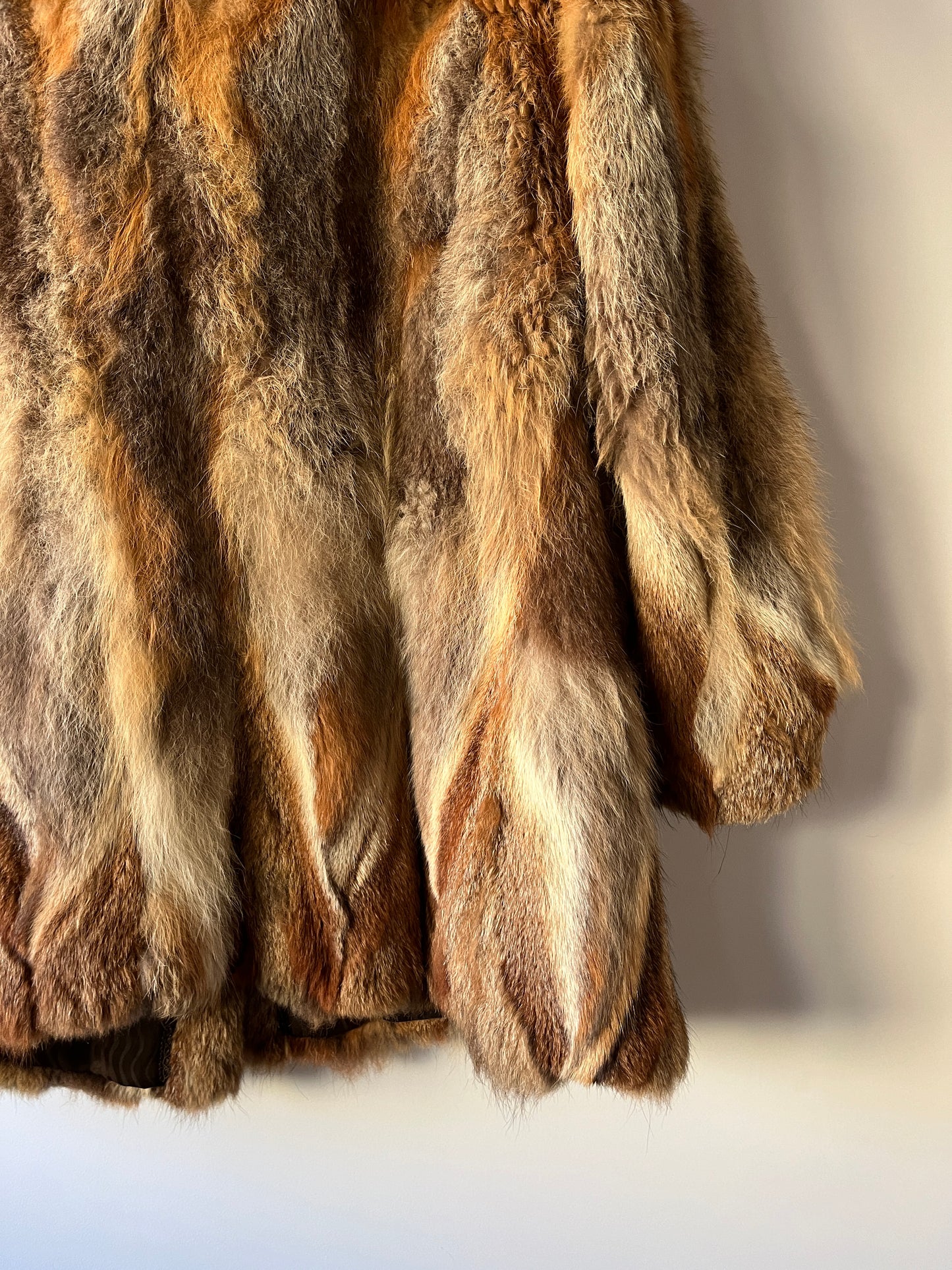 Manteau en fourrure roux doré