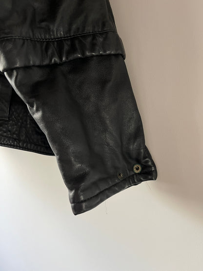 Veste en cuir noir modulable