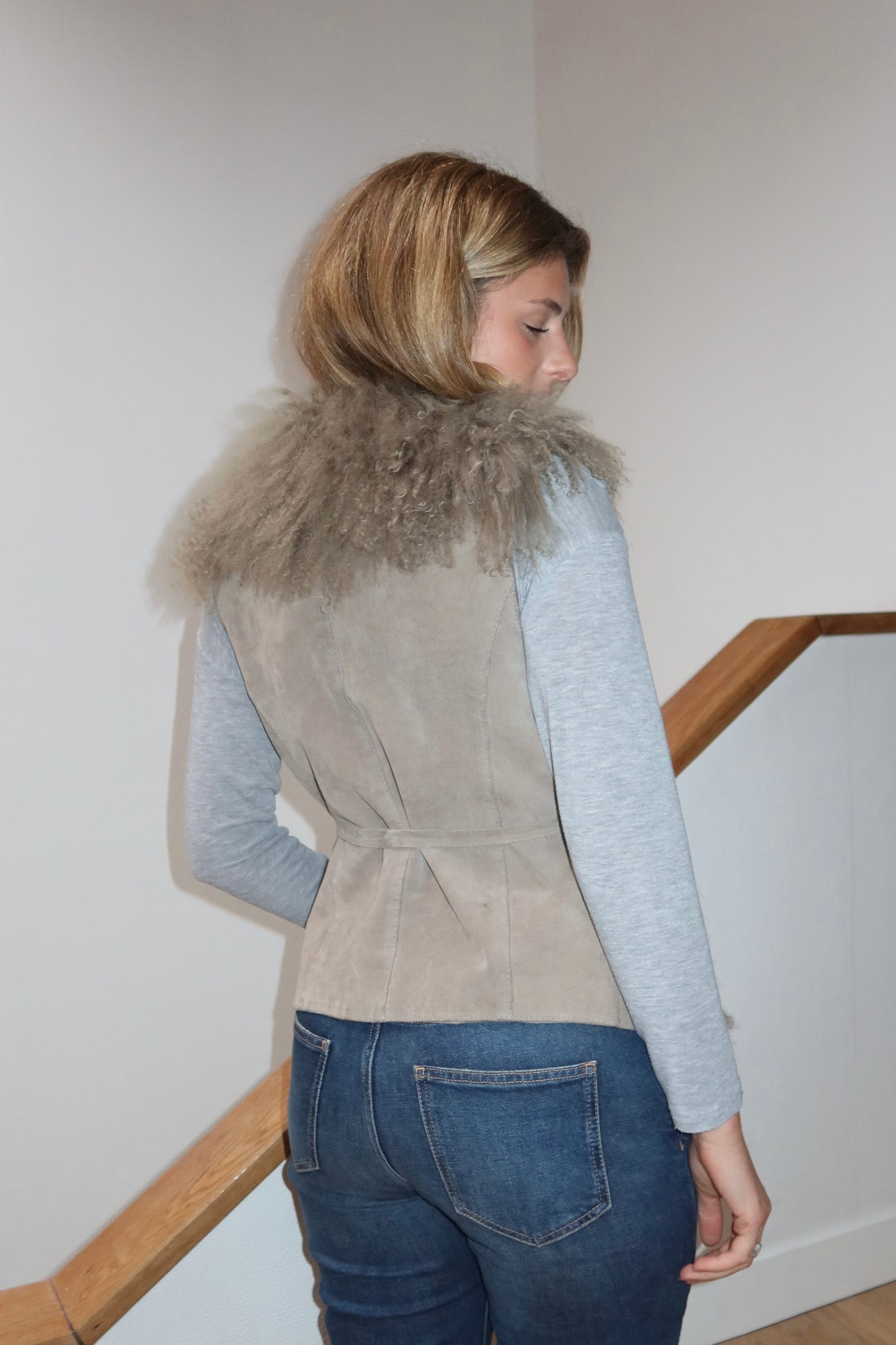 Gilet sans manches Afghan gris