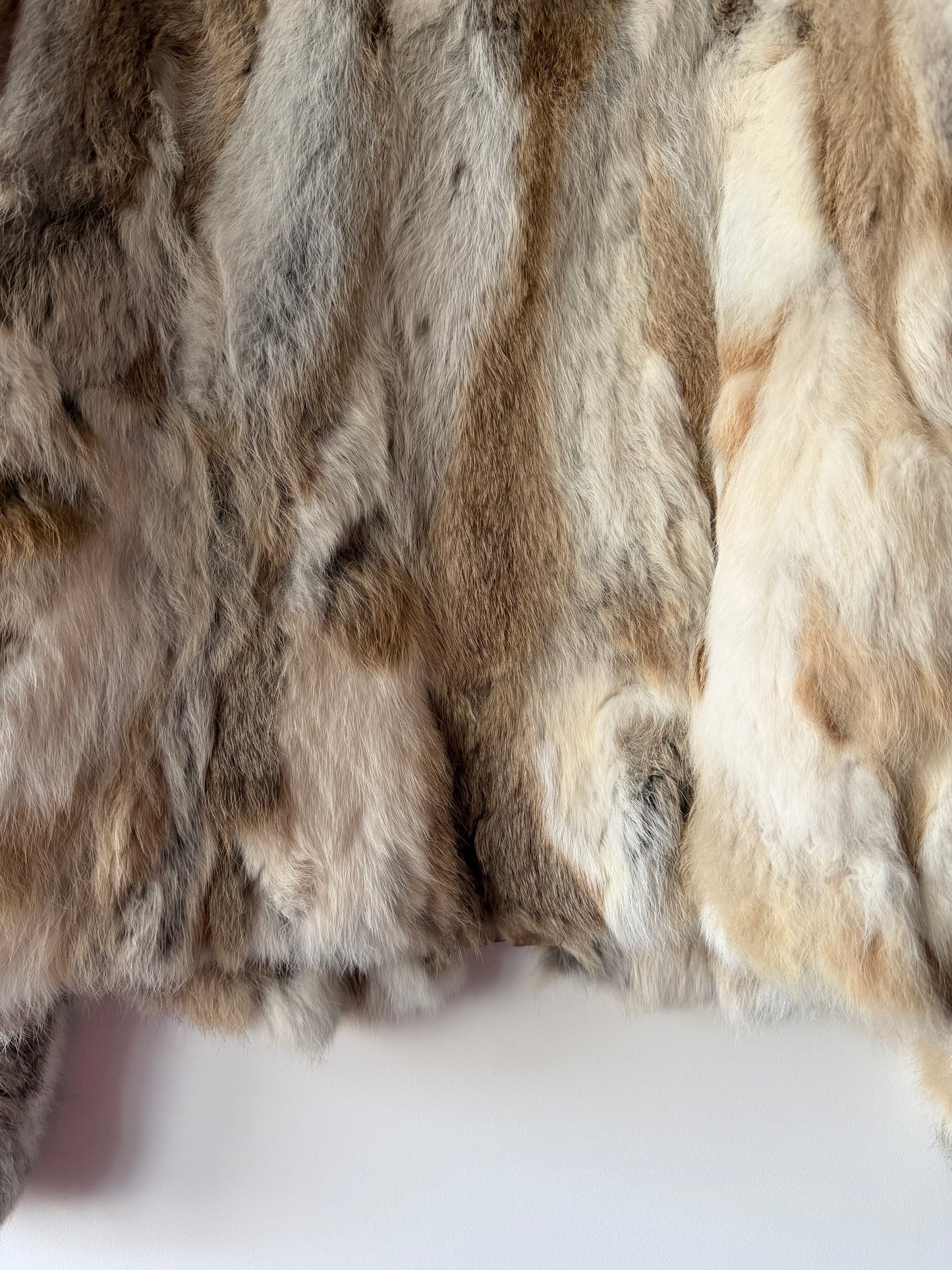 Veste en fourrure multicolore
